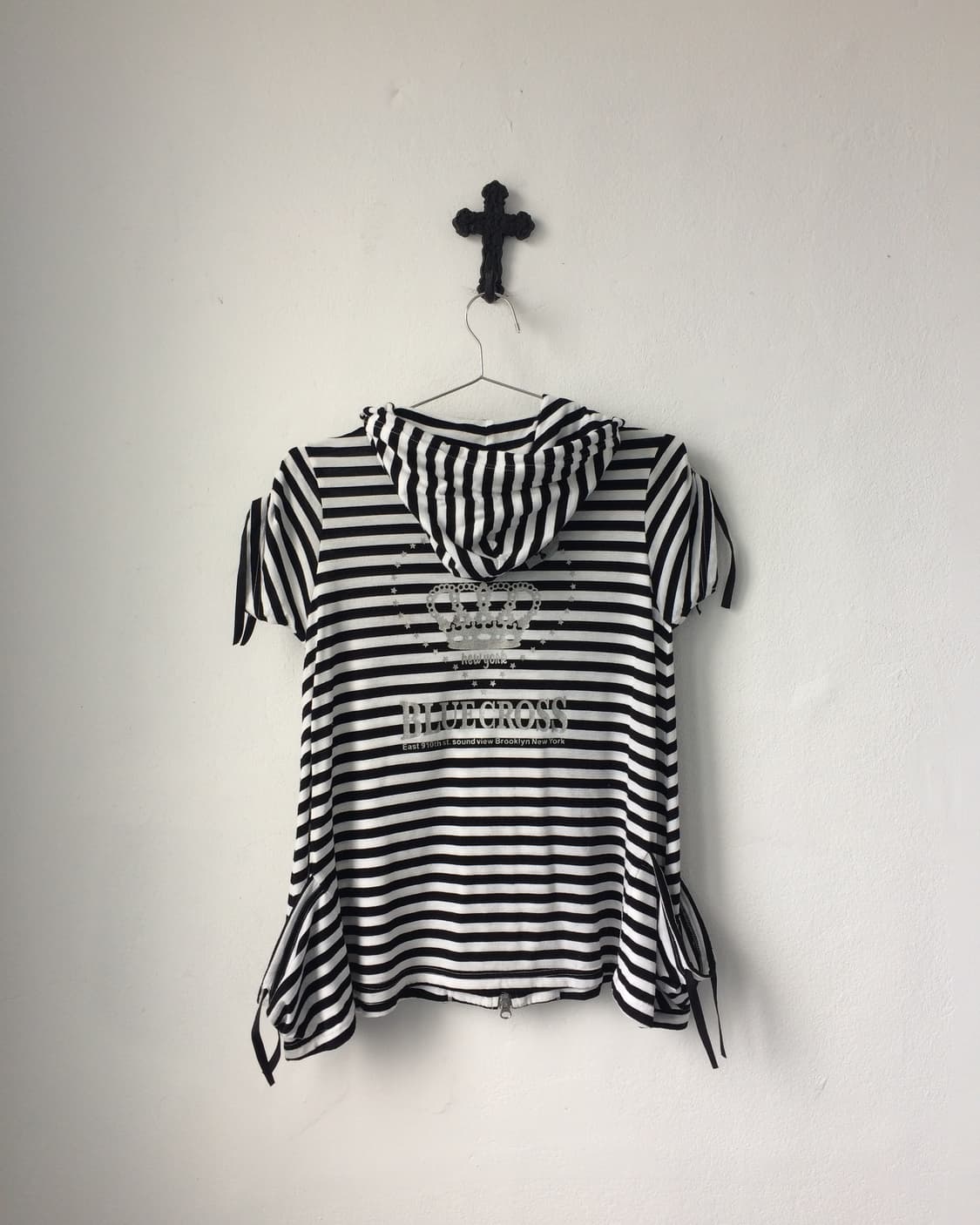 Shirring point stripe pattern hood zip u 상품이미지4