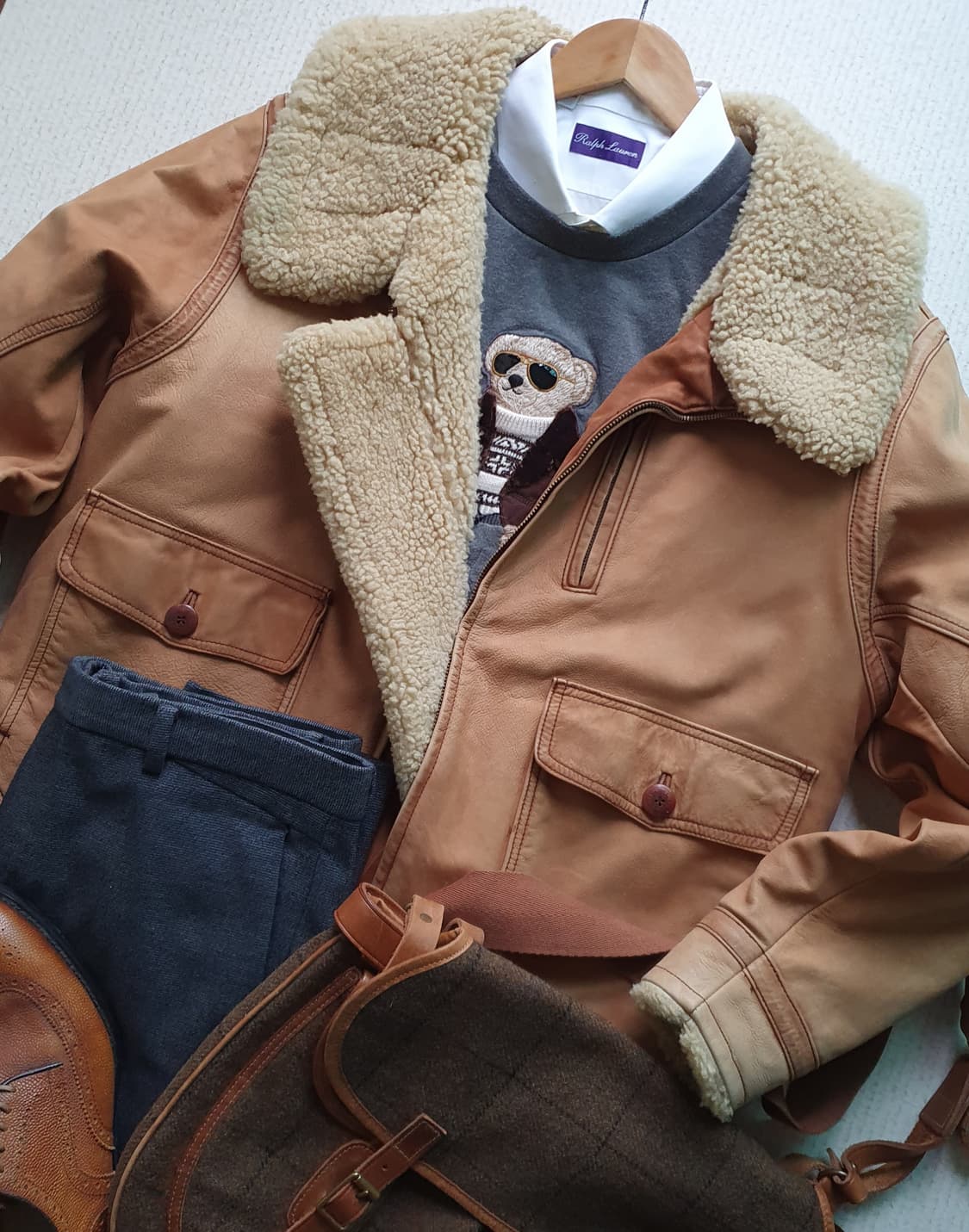 폴로랄프로렌 에비에이터 시어링 가죽자켓 상품이미지1