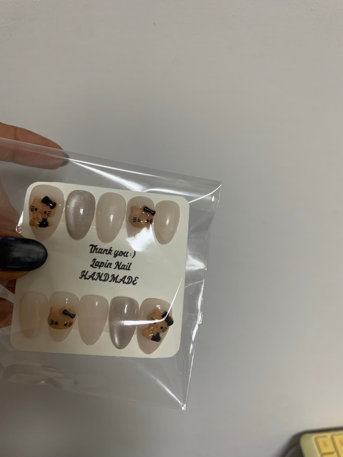 태닝키티 수제 네일팁 / 새제품 / 손 사이즈 L 숏오발 상품이미지1