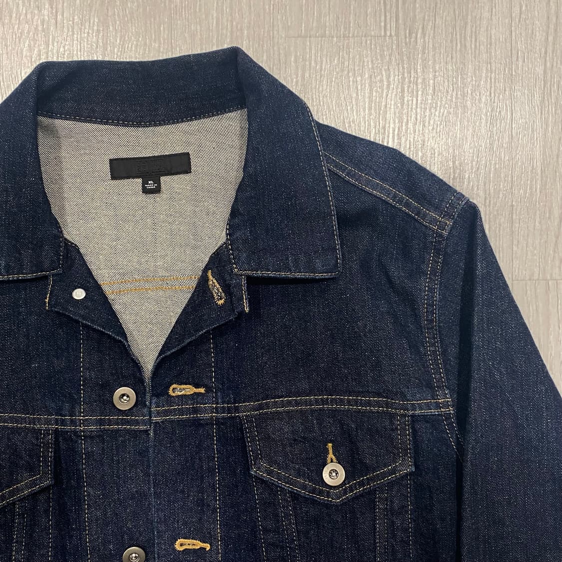 유니클로 데님 트러커 자켓 인디고 XL 상품이미지2