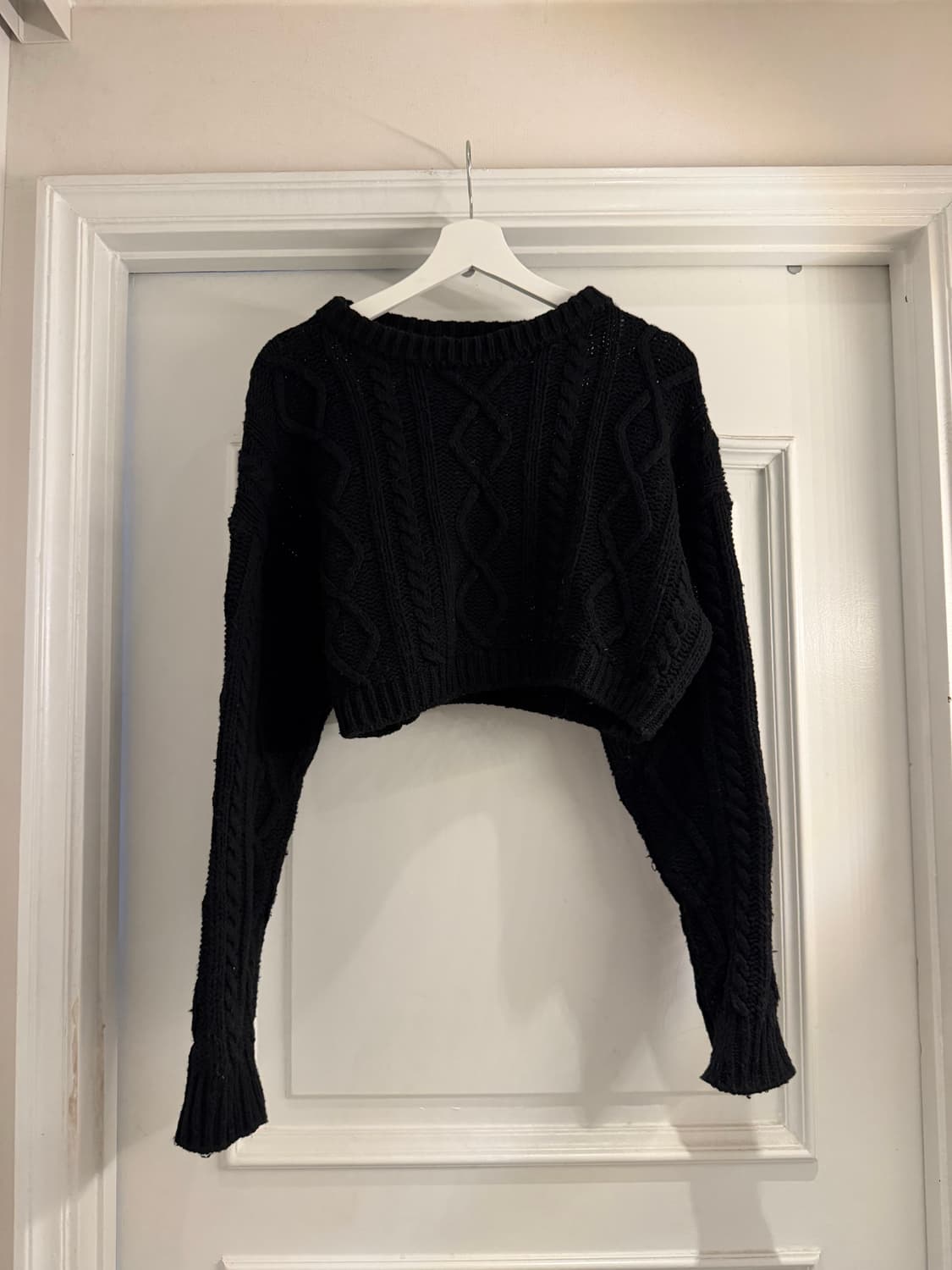 빈티지 울 블랙 케이블 니트  상품이미지1