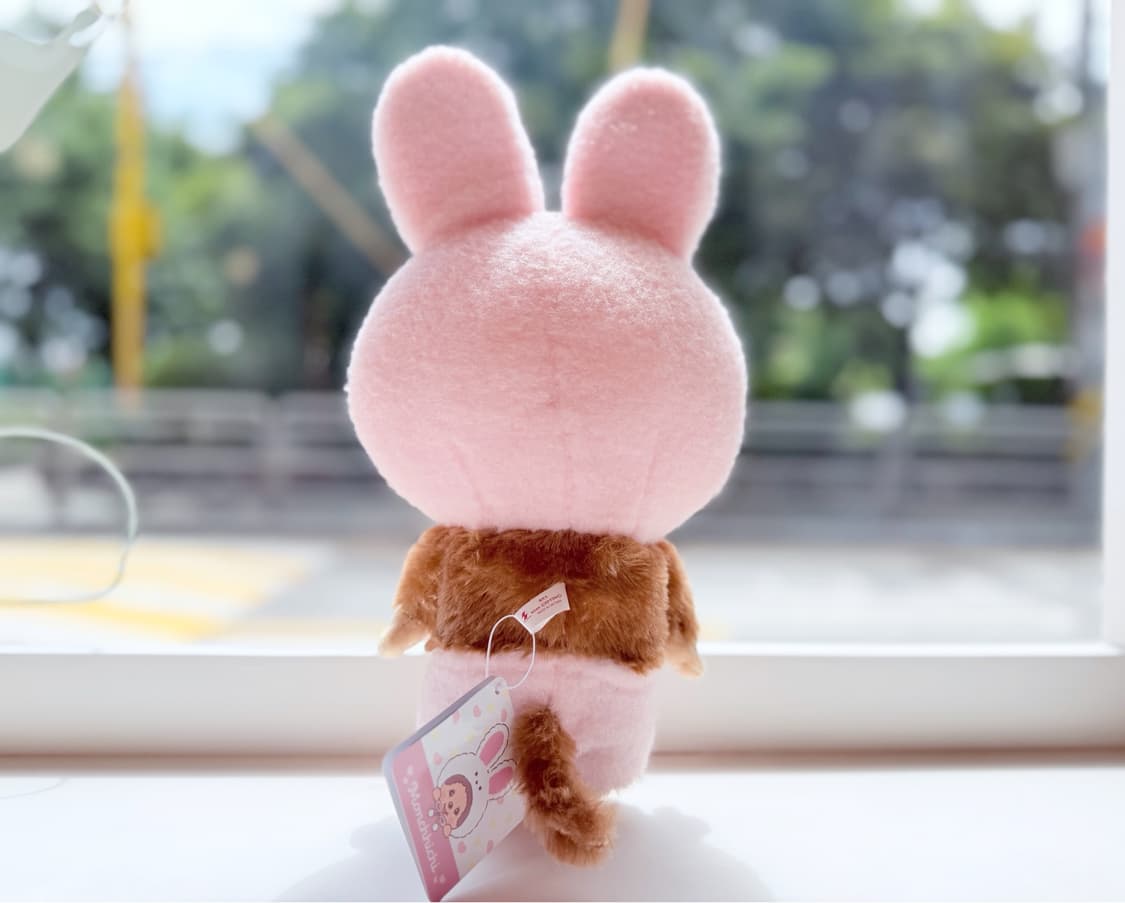 일본 핑크 토끼옷을 입은 몬치치 인형 38cm 상품이미지3