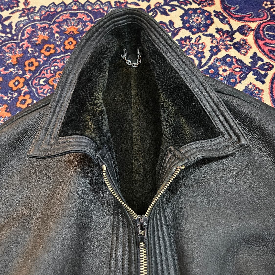 베르사체 90's 빈티지 워시드 가죽 양털 무스탕  상품이미지5