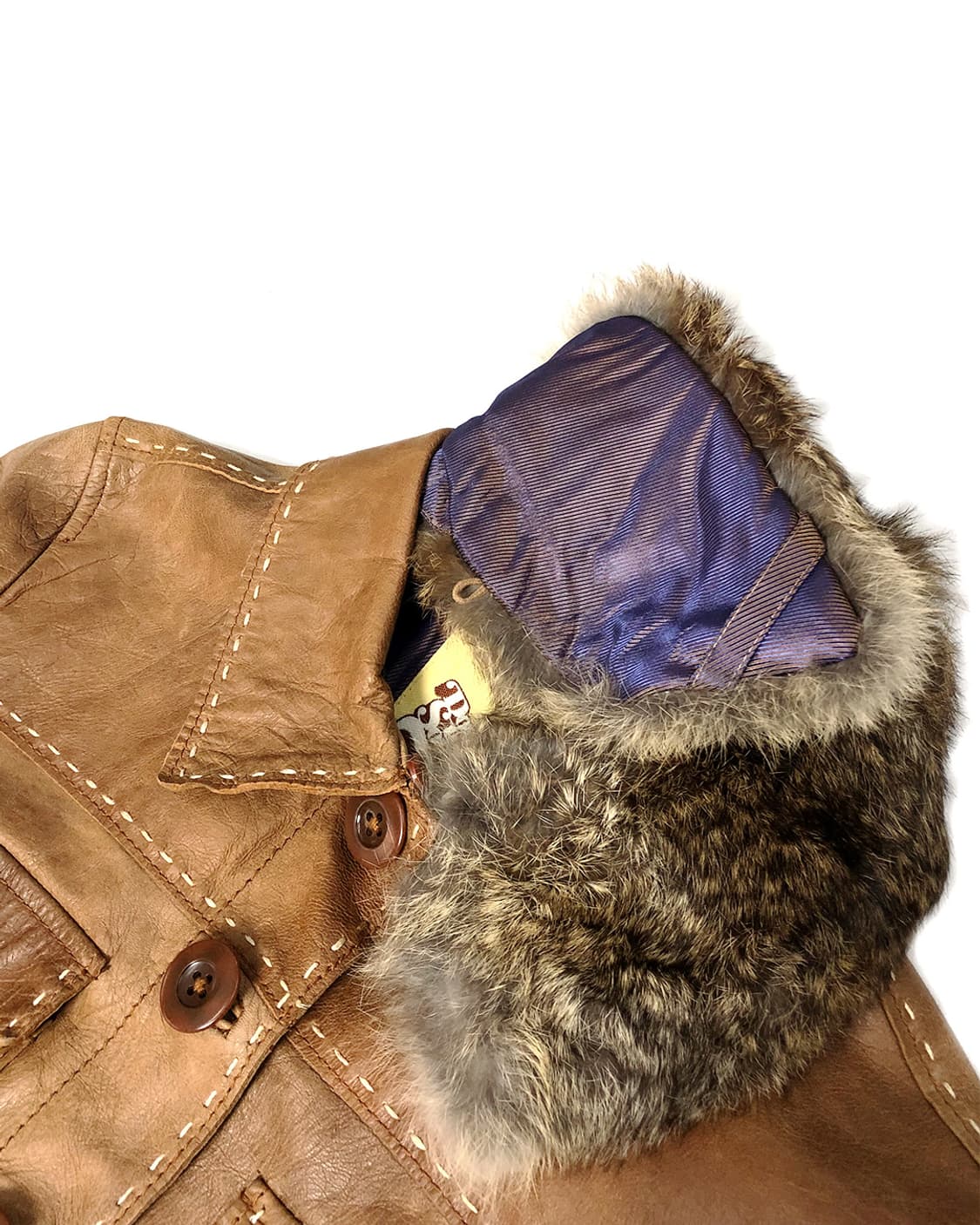 Vintage 브라운 스티치 양가죽 자켓 상품이미지7