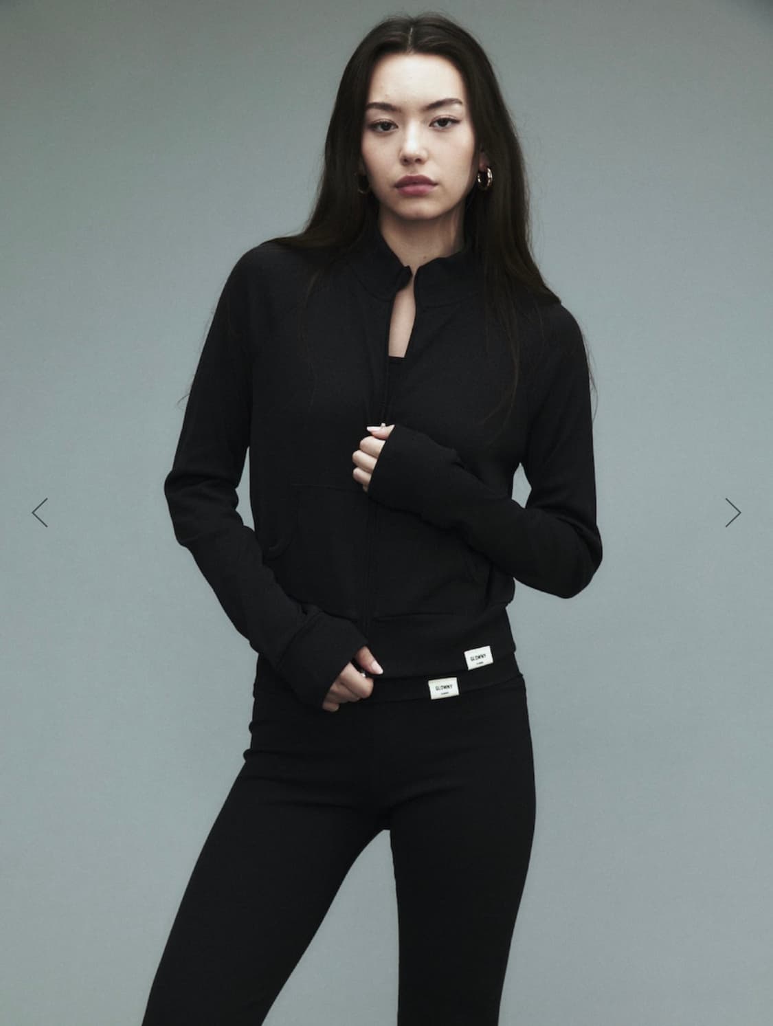 글로니 G CLASSIC RIB TRACK ZIP-UP 블랙 프리 상품이미지1