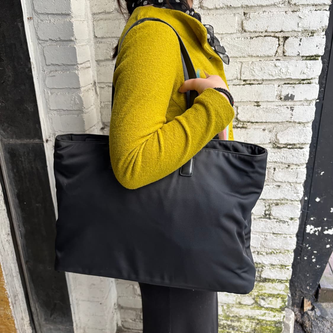 coach hard nylon tote bag (leather strap 상품이미지1