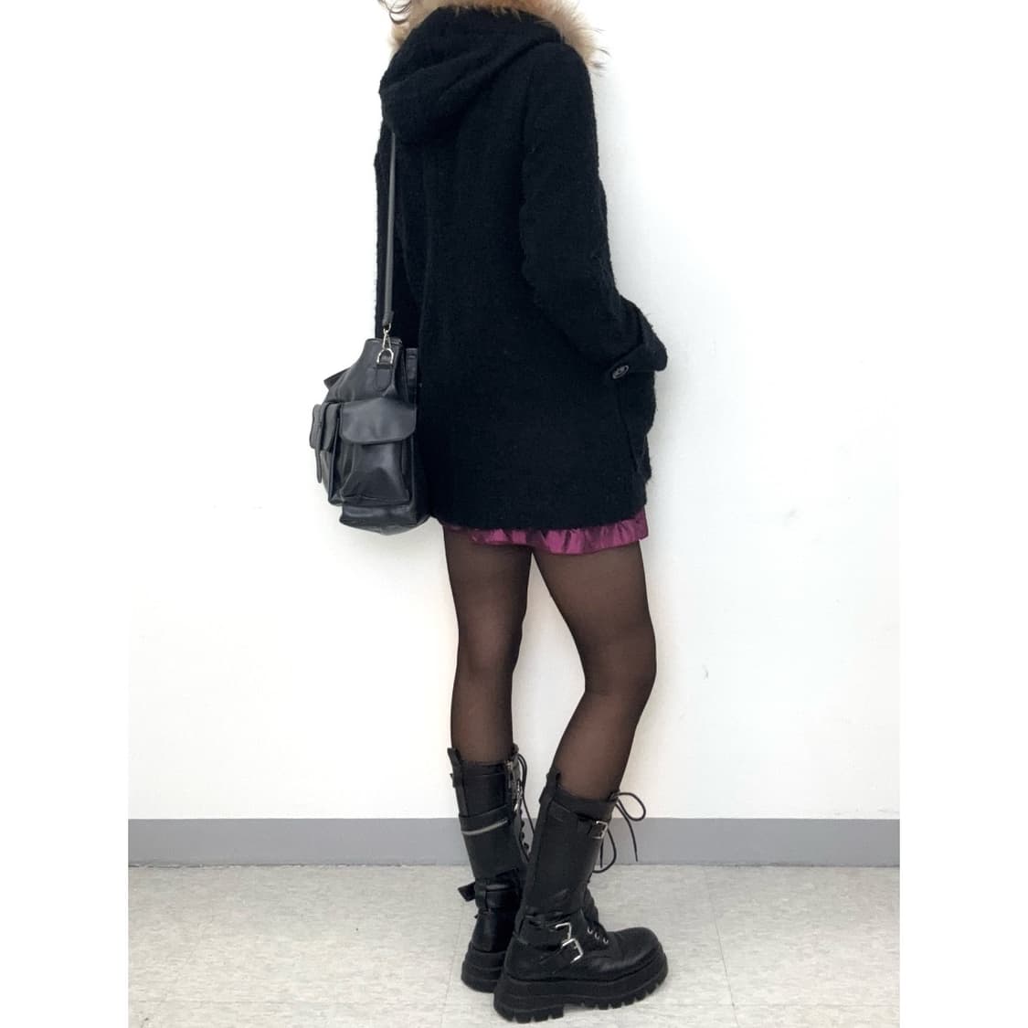 빈티지 후드 더플 코트 상품이미지3