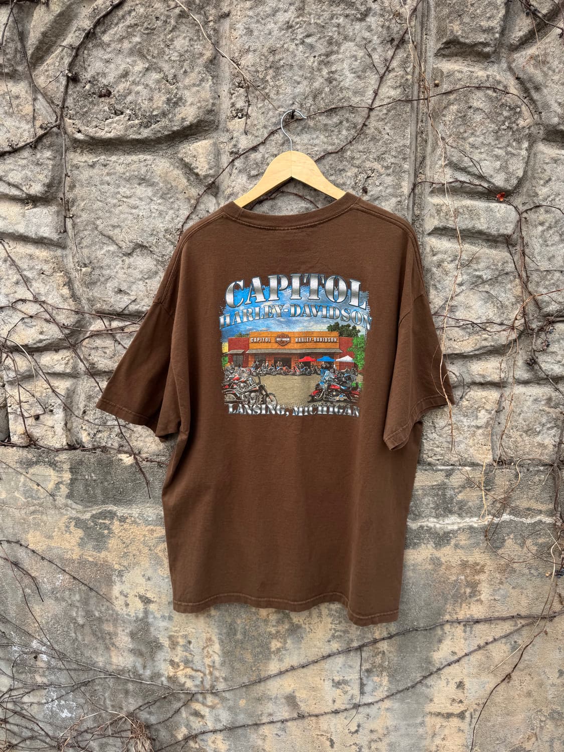 할리데이비슨 빈티지 2013 핀업걸 프린팅 반팔 티셔츠 2XL 상품이미지2