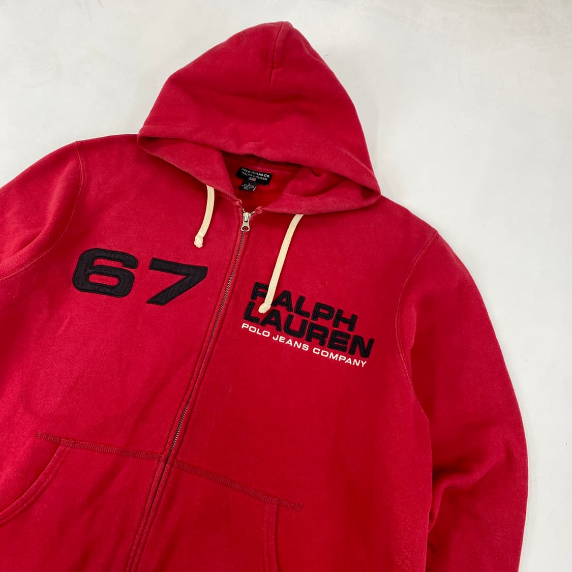 00s 폴로 자수 레드 후드 집업 (105) 상품이미지1