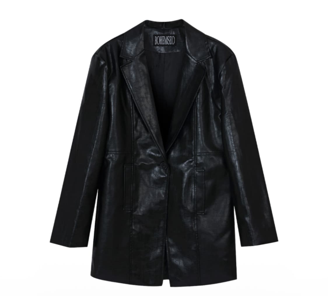 보헤미안서울 오버사이즈 레더 블레이저 상품이미지2