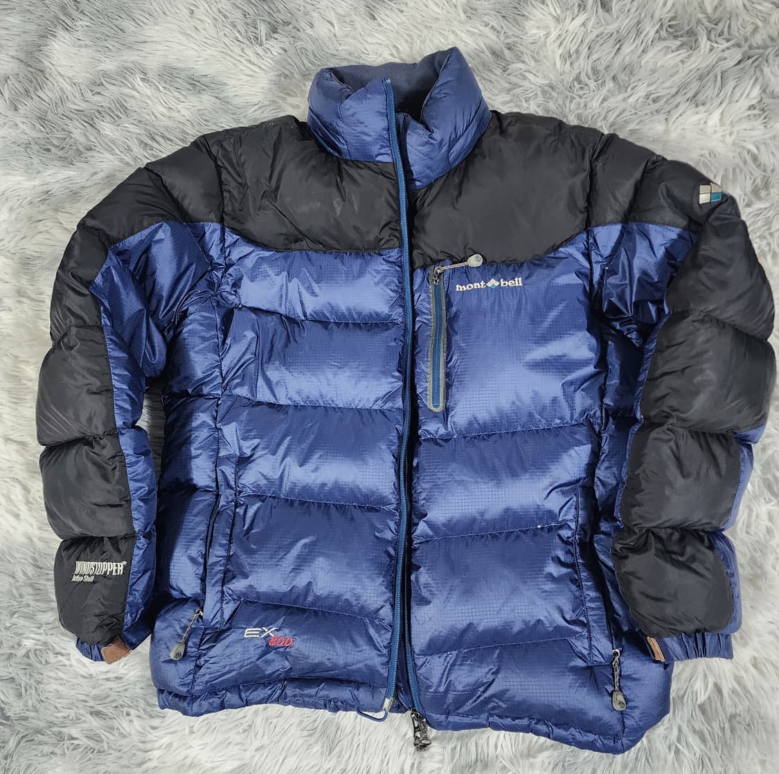 몽벨 Windstopper EX800 블루/블랙 구스 패딩 점퍼 상품이미지1