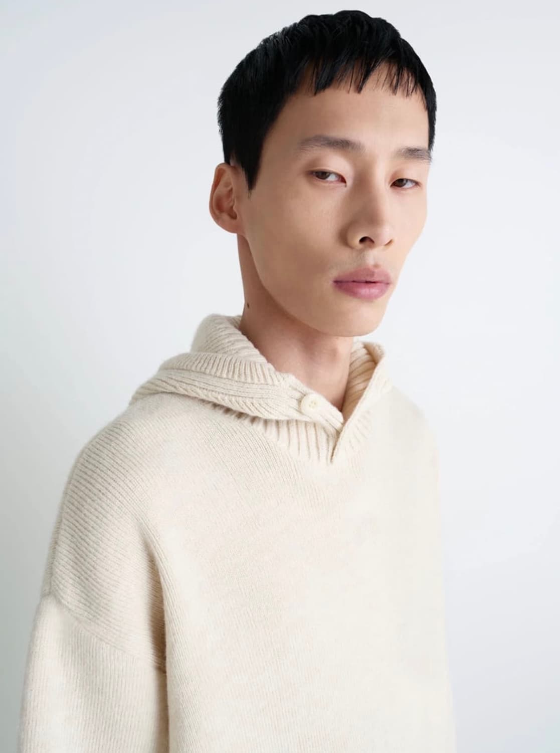 (S,M) 르메르 알파카 울 후드 스웨터 라이트크림 상품이미지4