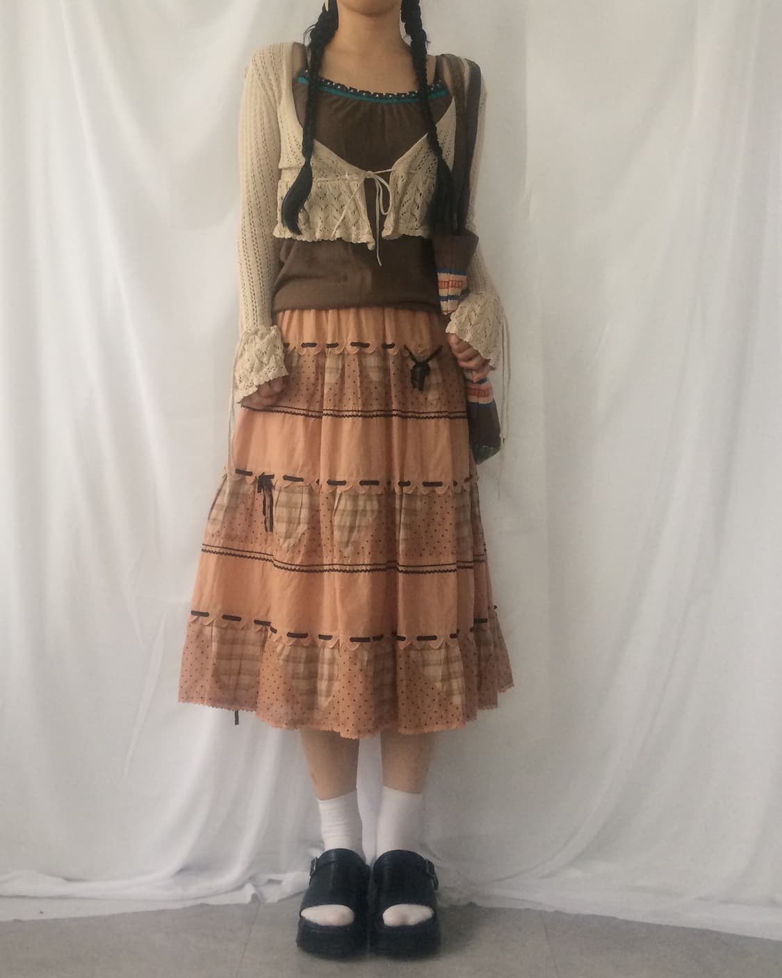 Patch work pattern layer skirt 상품이미지5