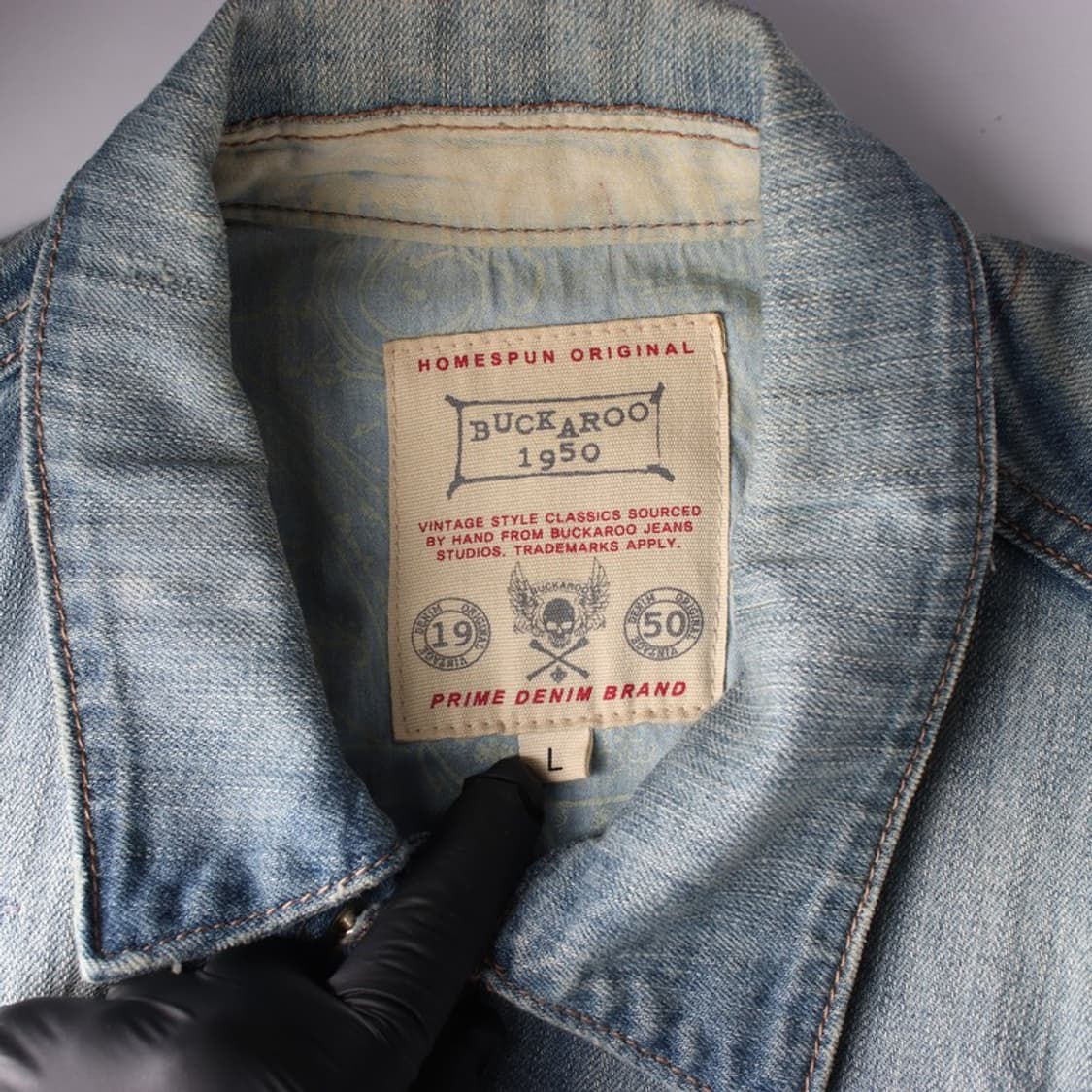 버카루 데미지 워싱 데님 트러커 자켓 L 상품이미지5