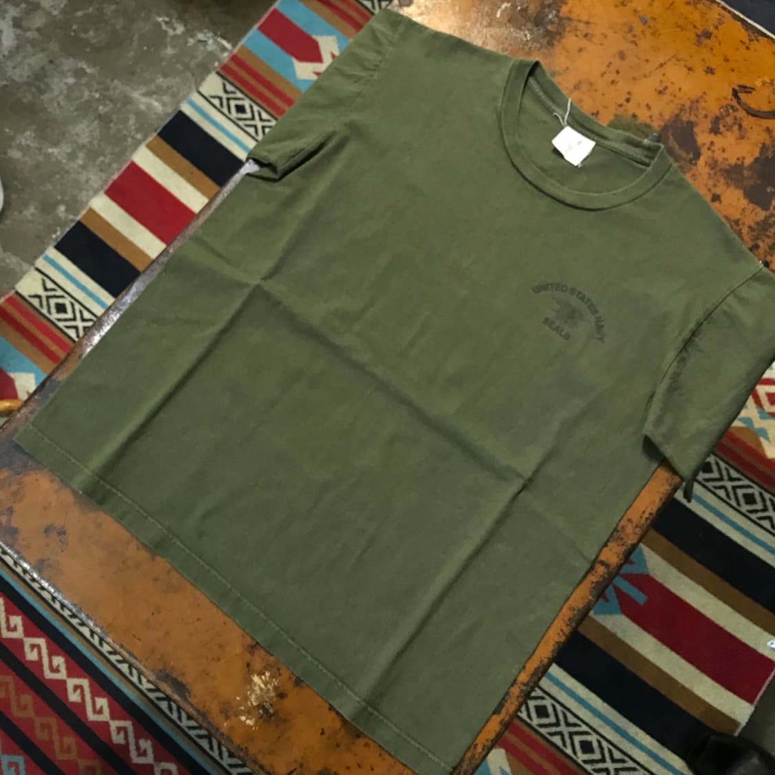 밀리터리 빈티지 네이비씰 카키 숏 슬리브 남성 105 110 사이즈 상품이미지2