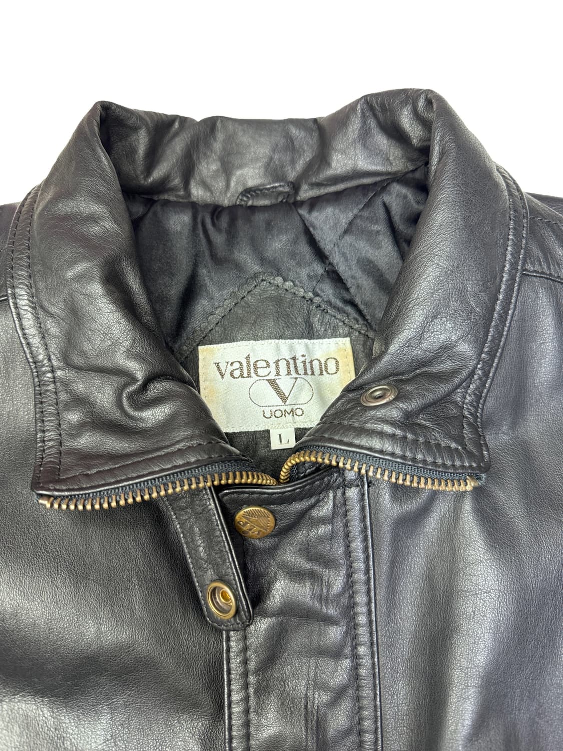 빈티지 90s 발렌티노 VALENTINO UOMO 레더 자켓 L 상품이미지3