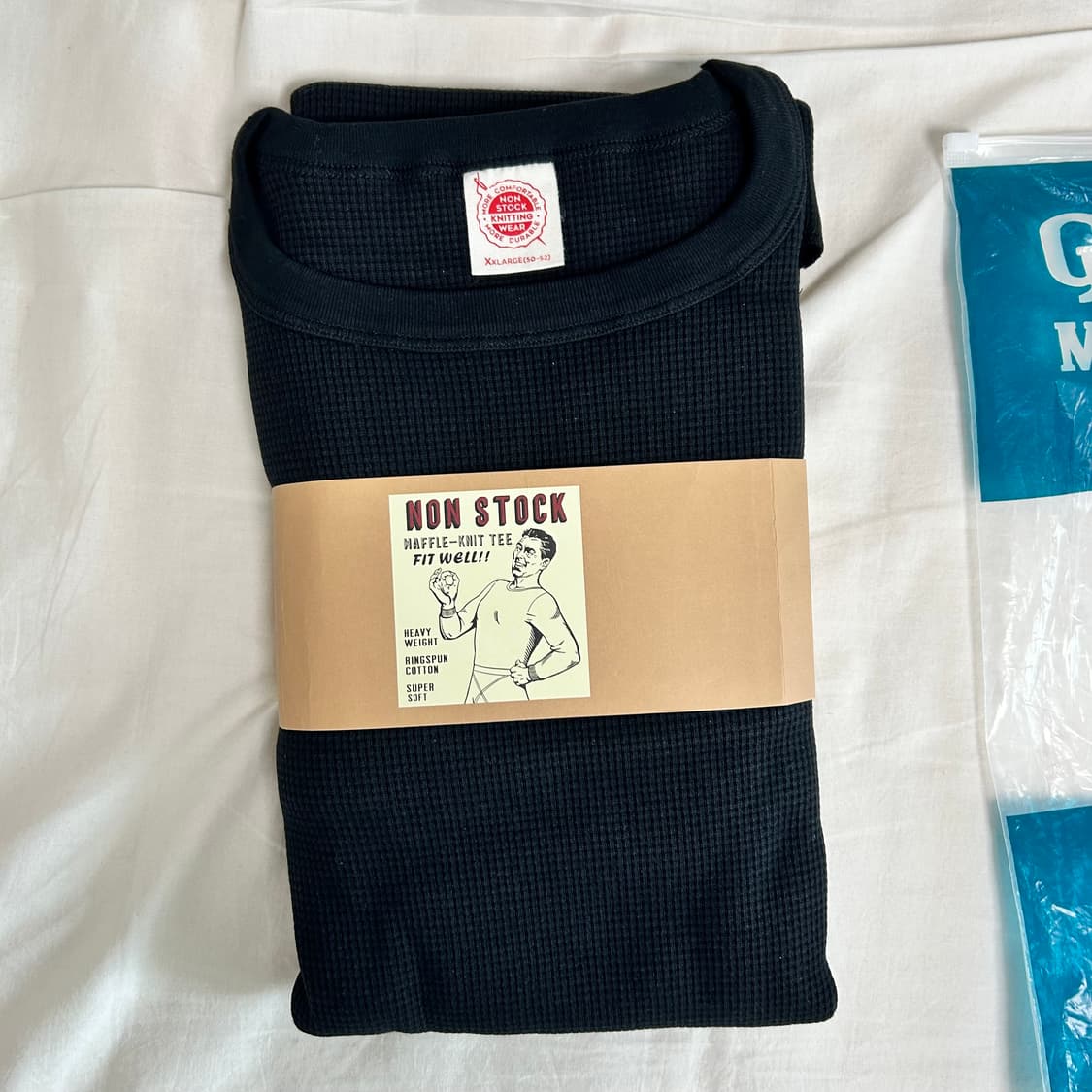 [새상품] 브론슨 와플 코튼 긴팔티 블랙 XL 상품이미지2