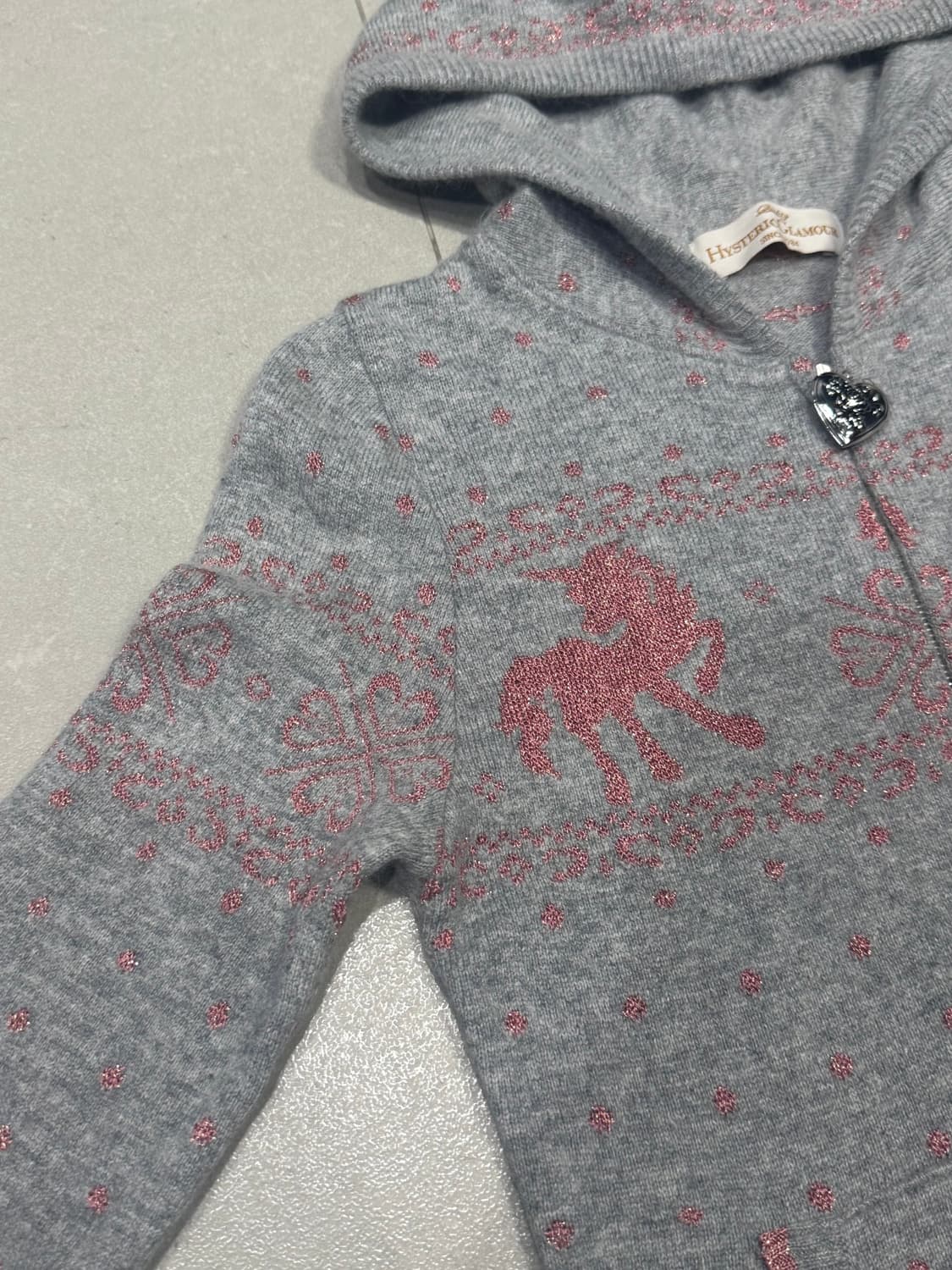 히스테릭 글래머 아카이브 폴카닷 유니콘 클로버 패턴 후드 집업 자켓 상품이미지3