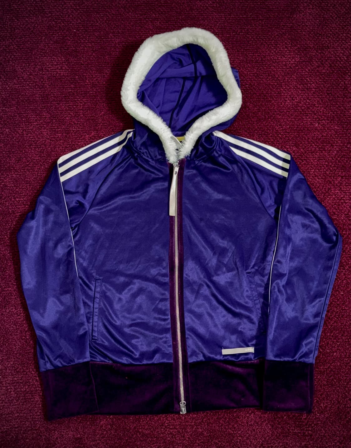아디다스 퍼 투웨이 후드집업 퍼플 M 상품이미지1