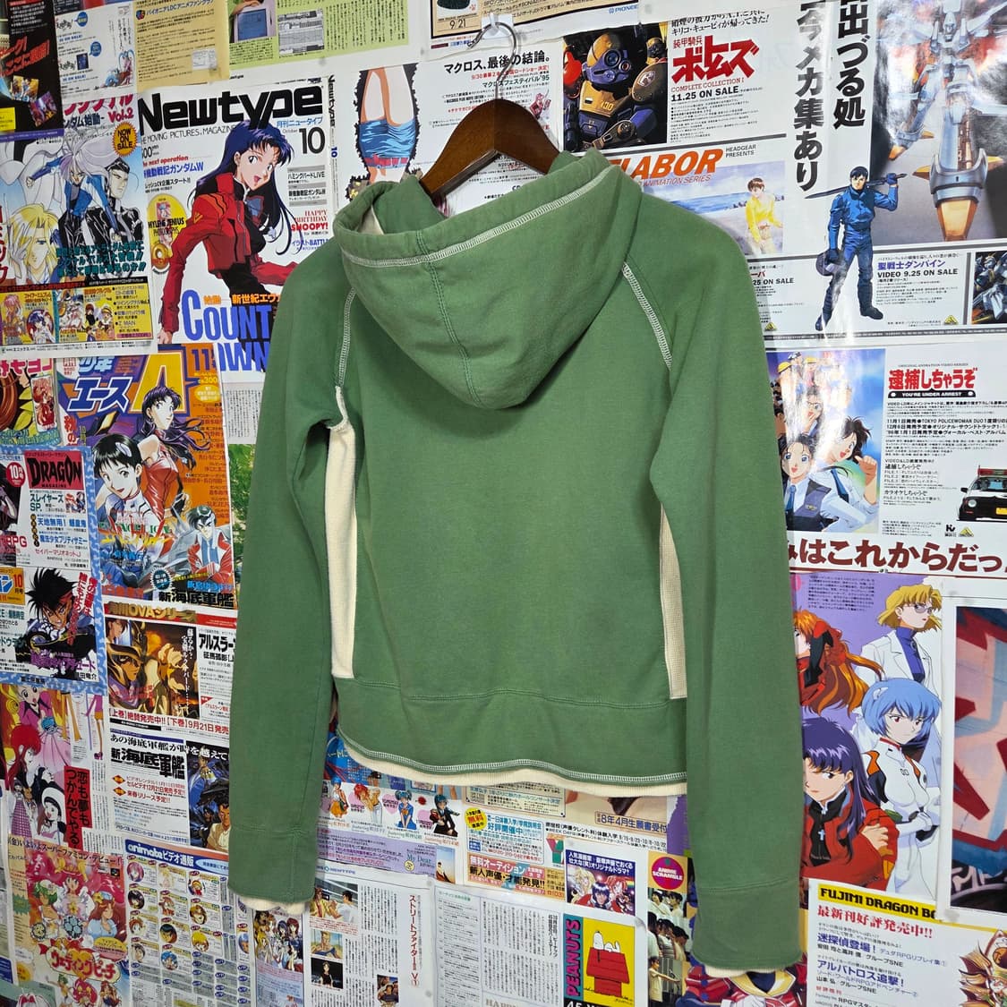 빈티지 자수 슬림핏 레이어드 워머 후드집업 상품이미지5