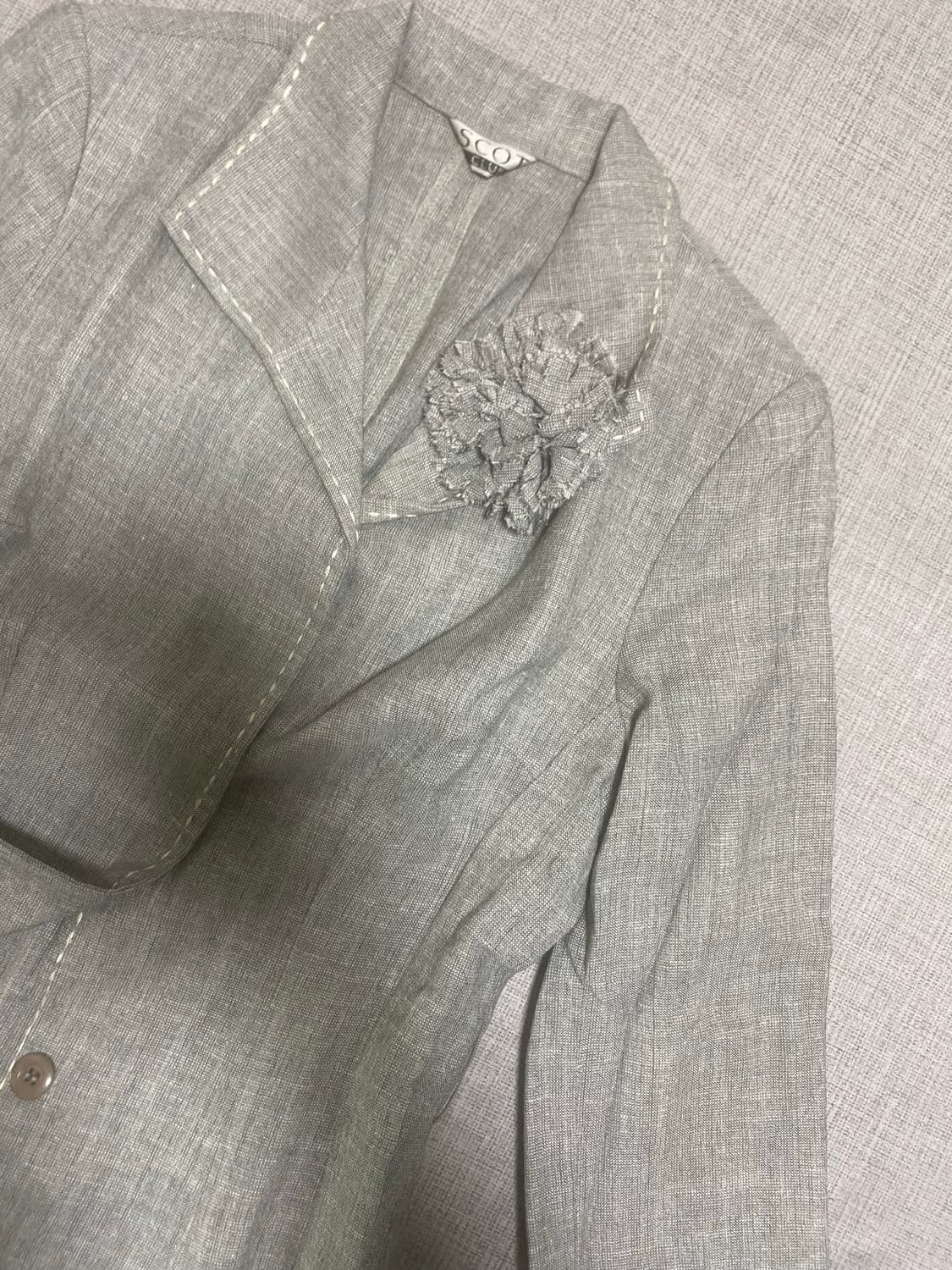 일본빈티지 Scot 달천깔페어리 바선생 플라워코사지 할메카지자켓 그레이 상품이미지2