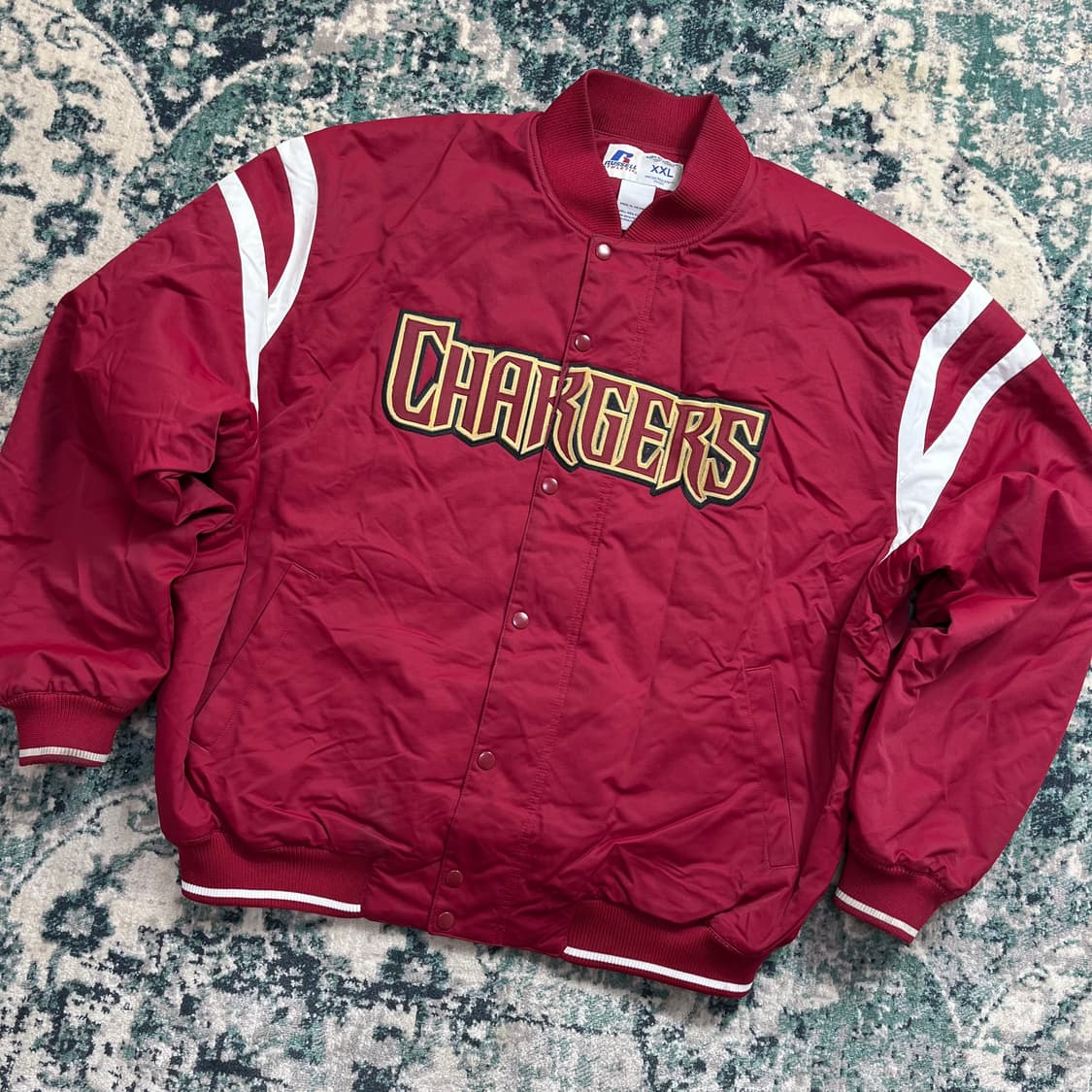 90s Usa 러셀 애슬레틱 차저스 바시티 자켓(XXL) 상품이미지1