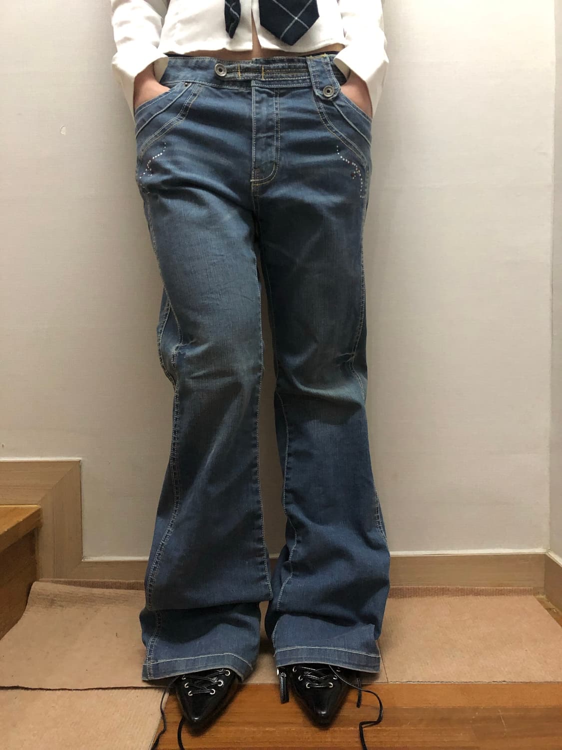 빈티지 데님 큐빅 팬츠 상품이미지2