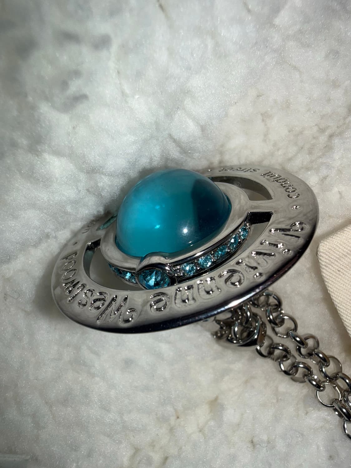 비비안웨스트우드 스카이 블루 오브 orb 펜던트 정품 목걸이 풀박스 상품이미지5