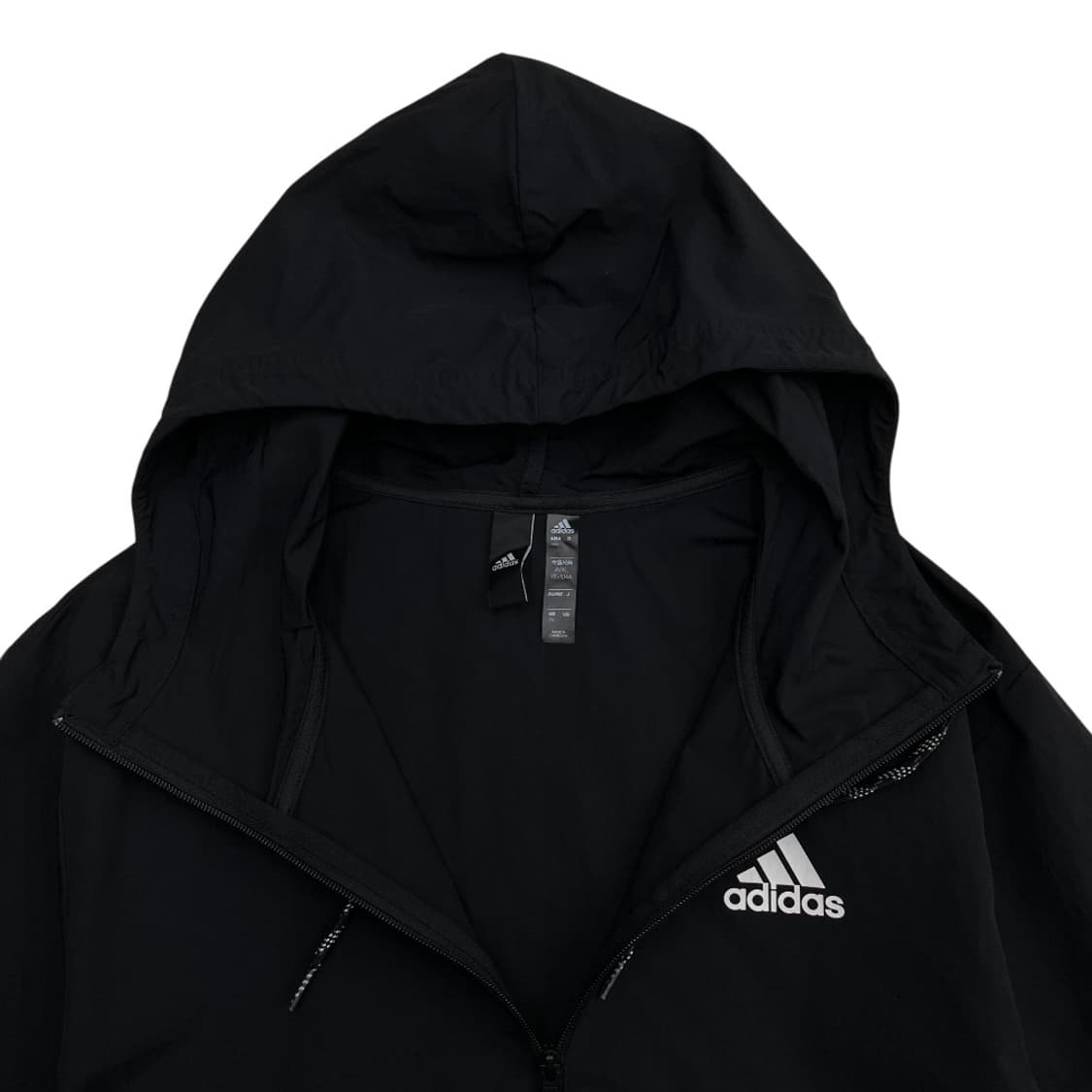 아디다스 에센셜로고 블랙 롱 후드 바람막이 2XL 상품이미지8