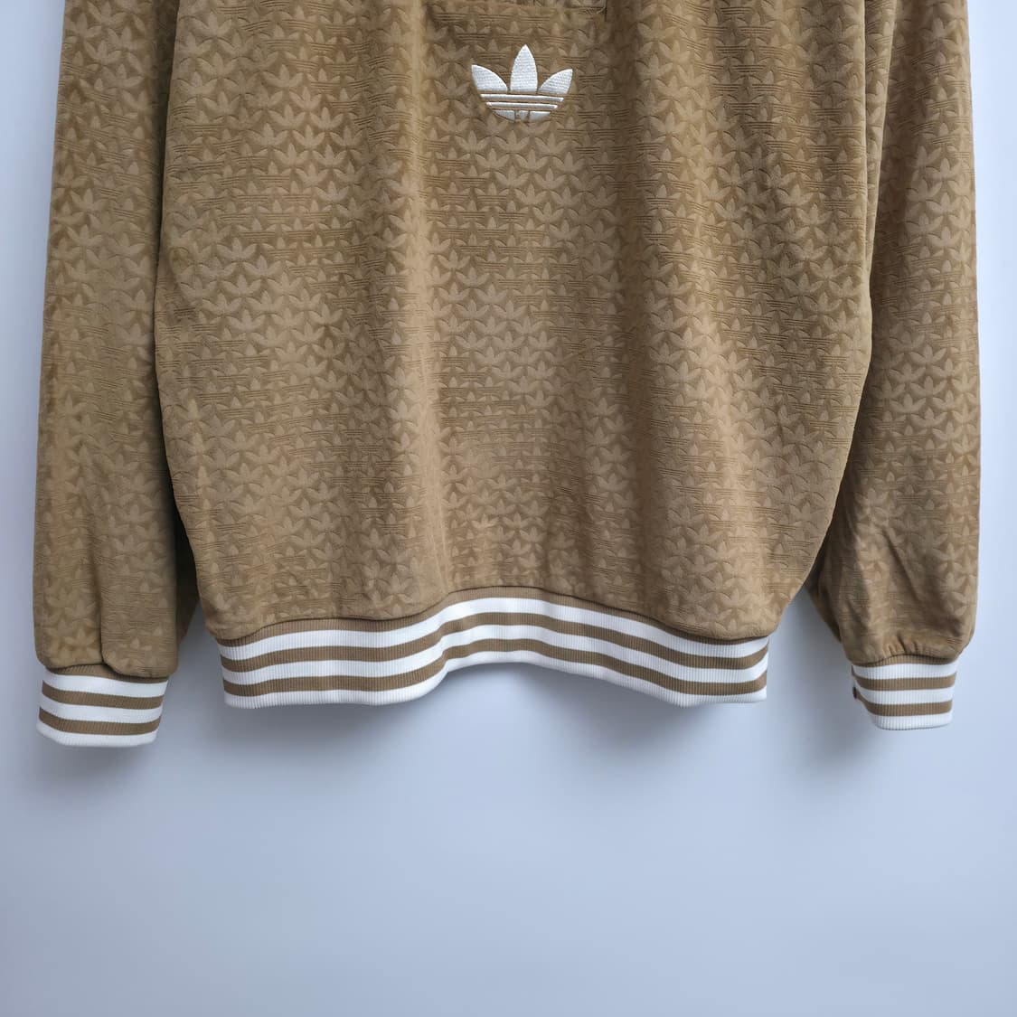 [L] 아디다스 헤리티지 벨루어 하프집업 브라운 데저트 상품이미지3