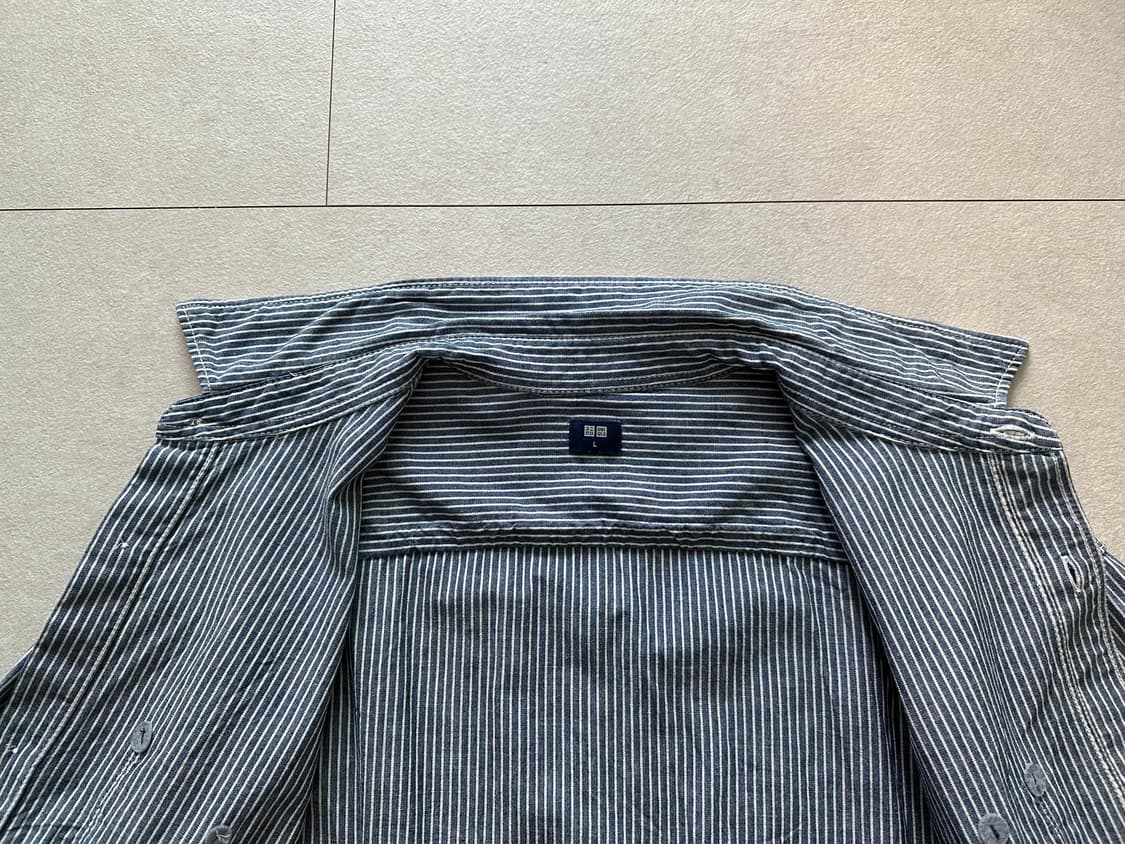 [L] 유니클로 샴브레이 히코리 셔츠 상품이미지5