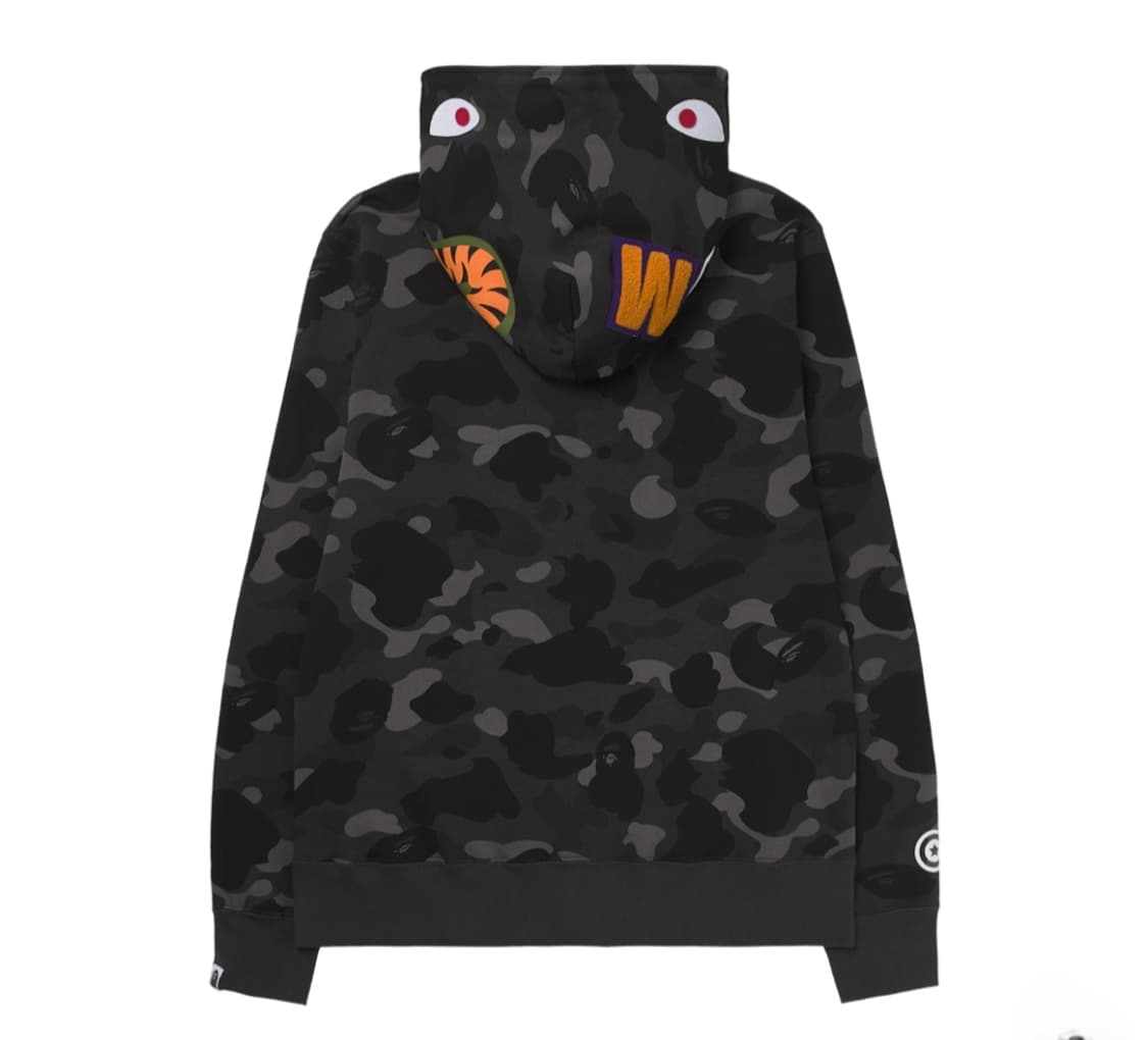 베이프 컬러 카모 샤크 풀 집업 블랙 흑계 상품이미지3