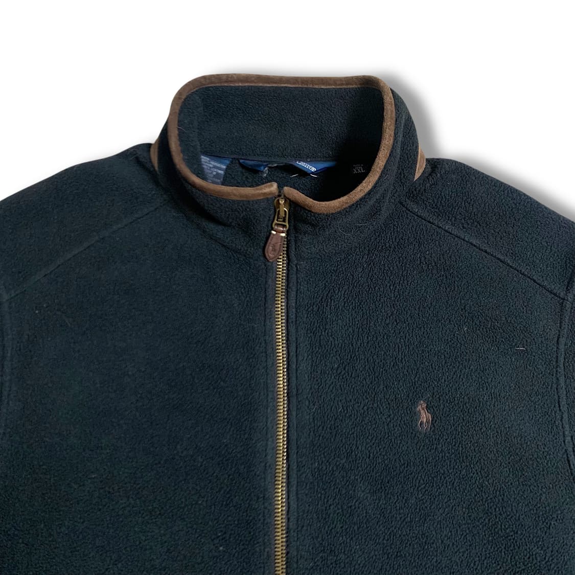 [XL~2XL] 폴로 스웨이드 트리밍 플리스 집업 자켓 상품이미지2