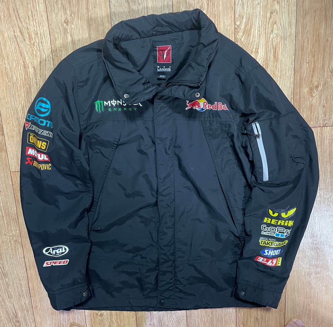 랜더스 아라이 레드불 몬스터 베릭 블랙 바이크 패치 자켓 상품이미지1