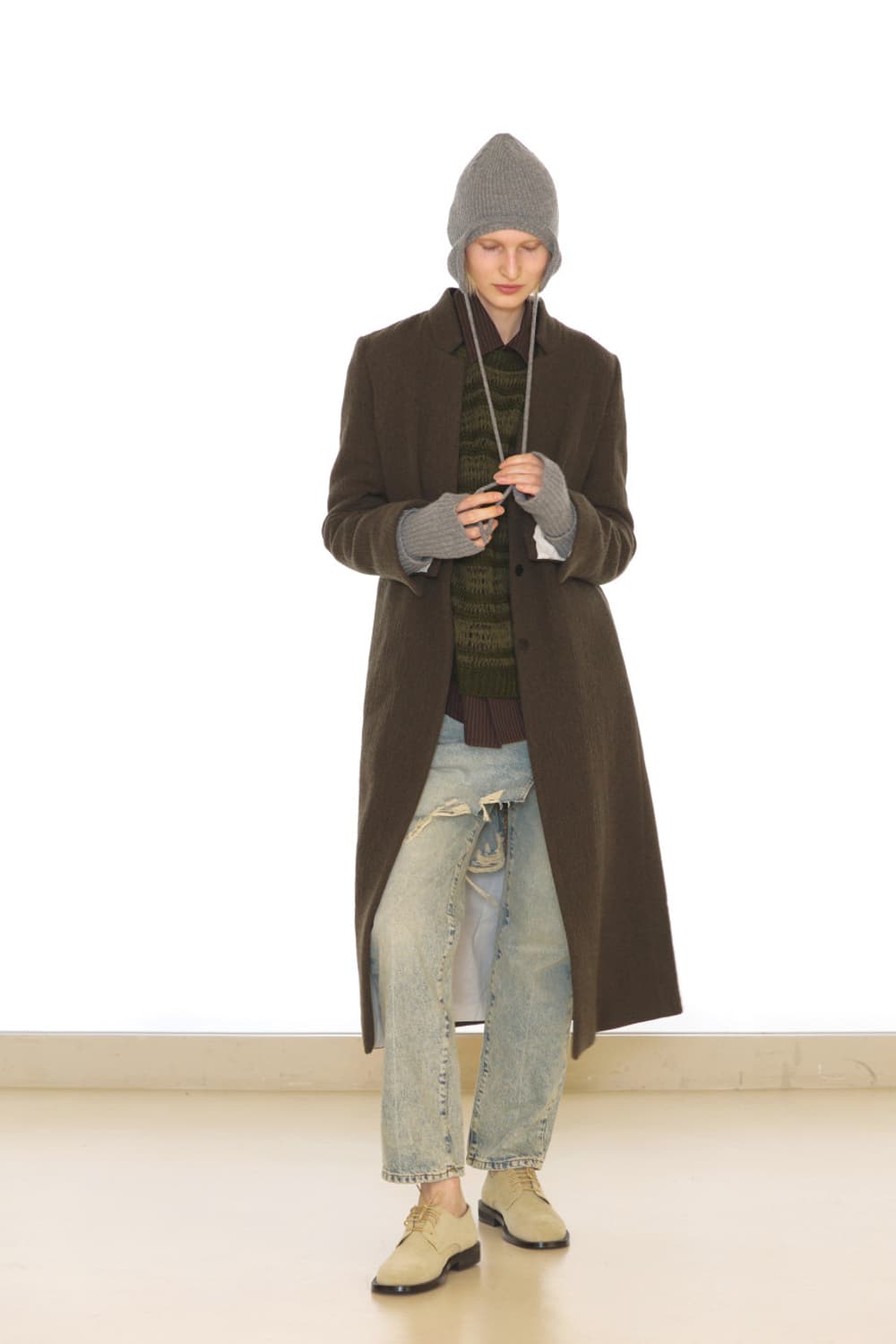 언더컨트롤 스튜디오 STRING EAR FLAP BEANIE / CASH 상품이미지2