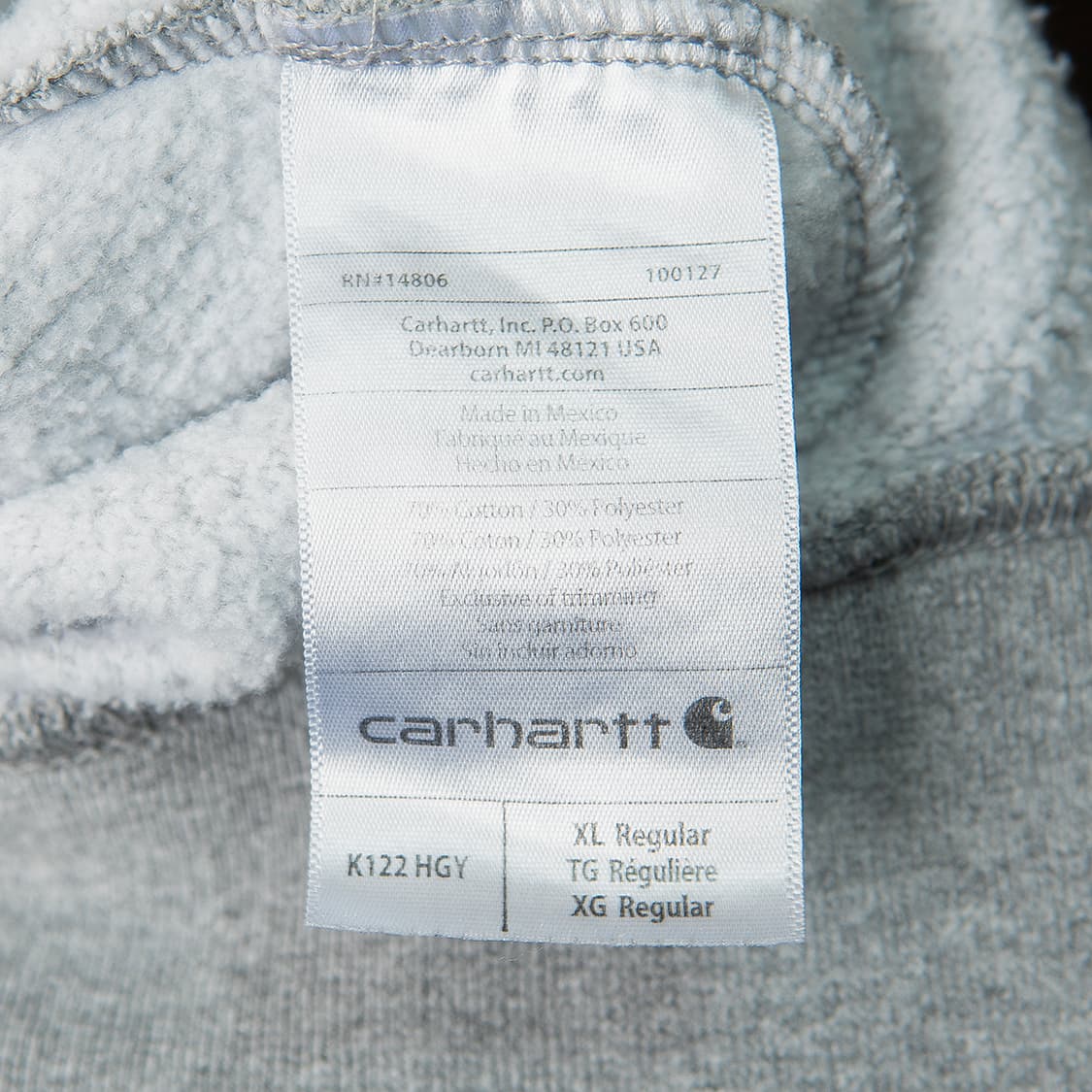 [XL] 칼하트 K122 미드웨이트 후드집업 헤더 그레이  상품이미지6