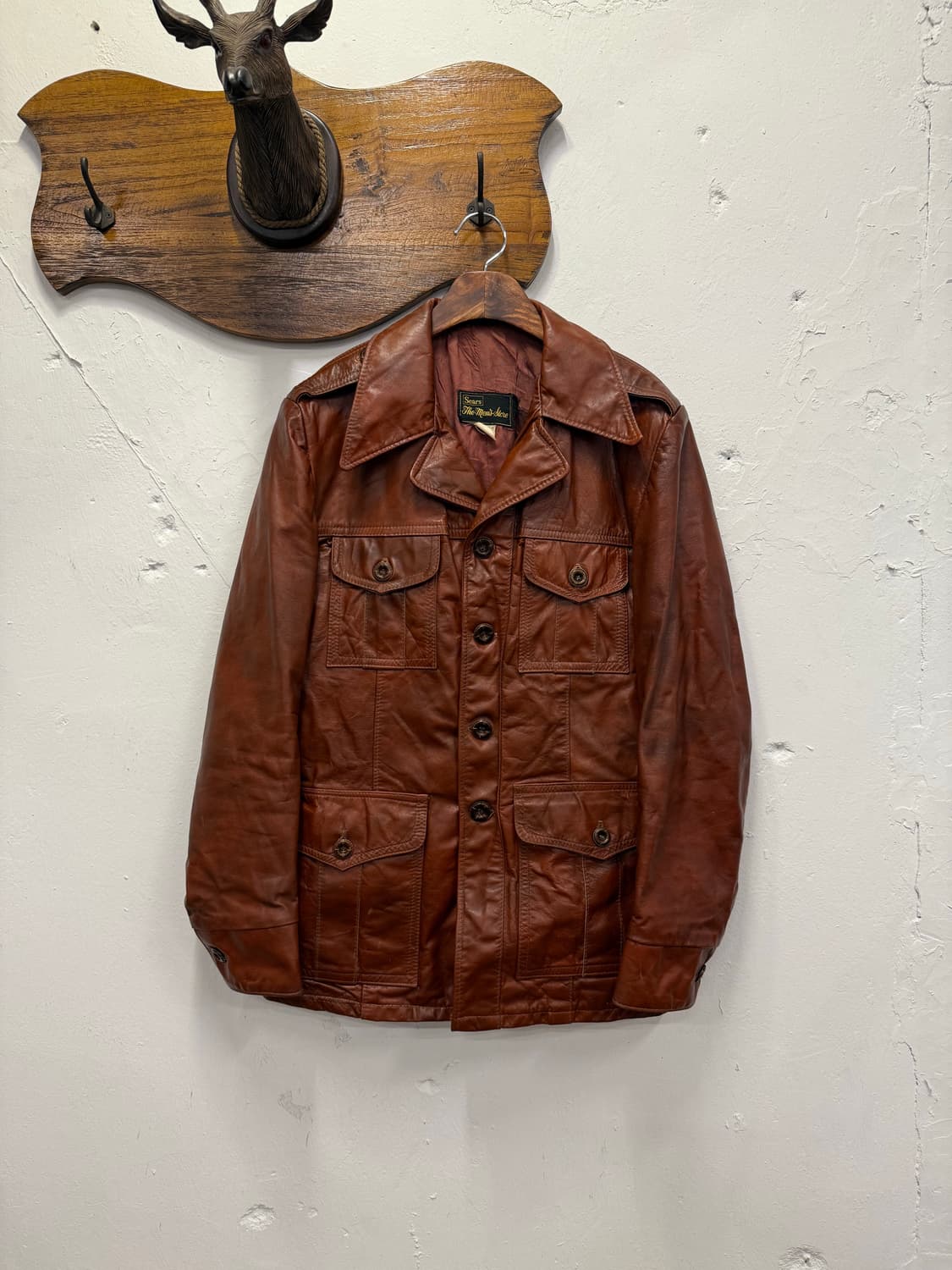 (L) 70s Sears Genuine Leather Field Jack 상품이미지1