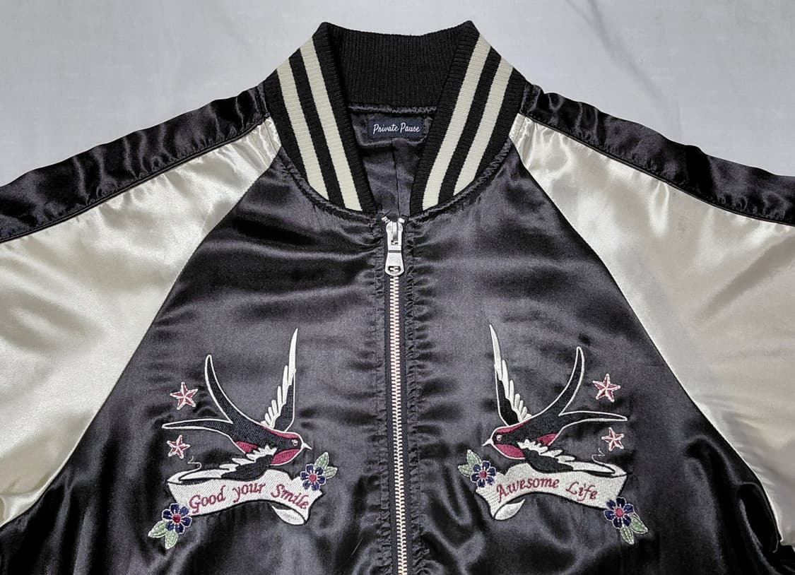 [M] 일본 빈티지 Private Pause 제비 자수 스카잔 점퍼 상품이미지2