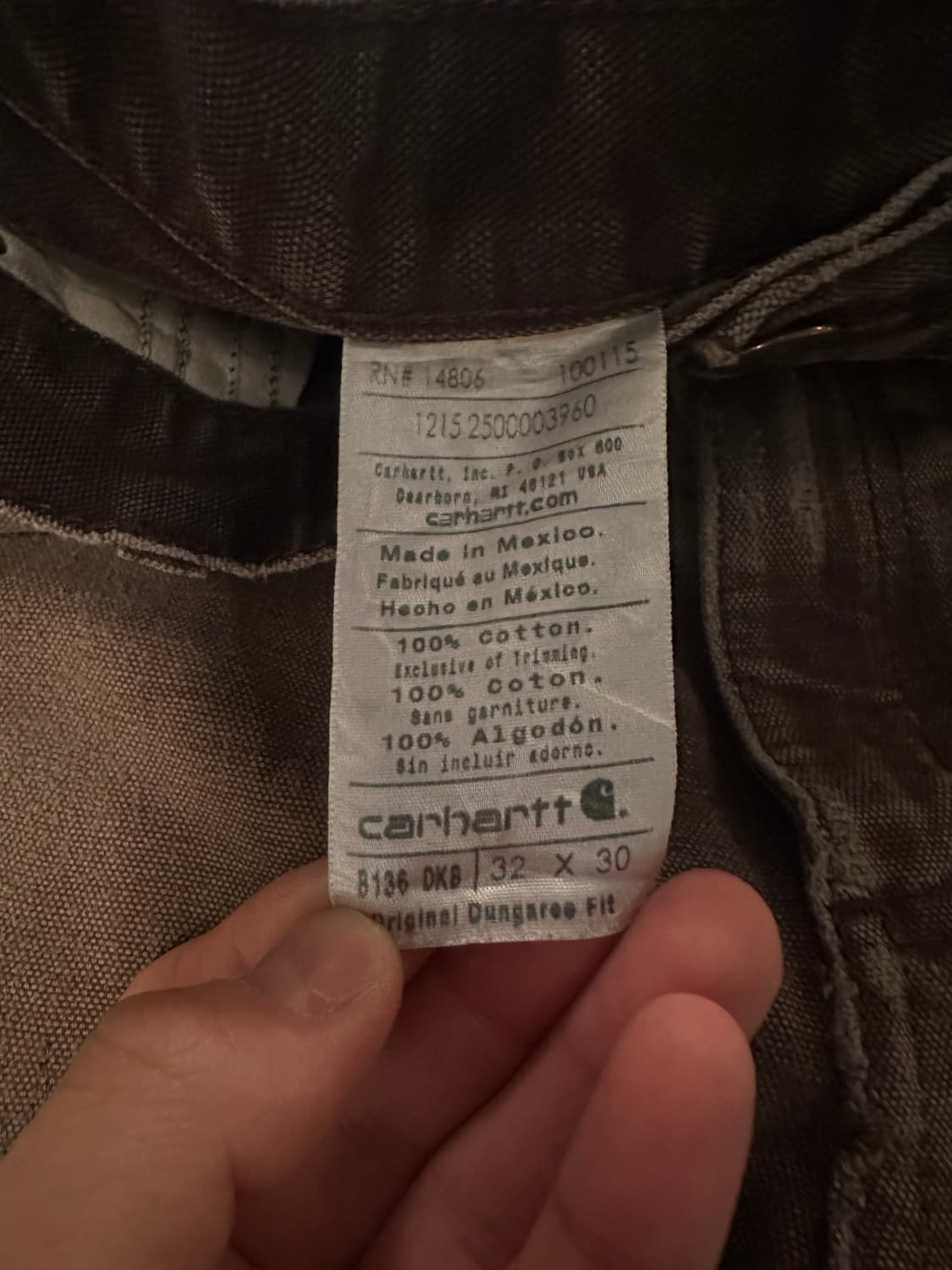칼하트 B136 DKB 더블니 오리지널 덩가리 핏 워크 팬츠 상품이미지7
