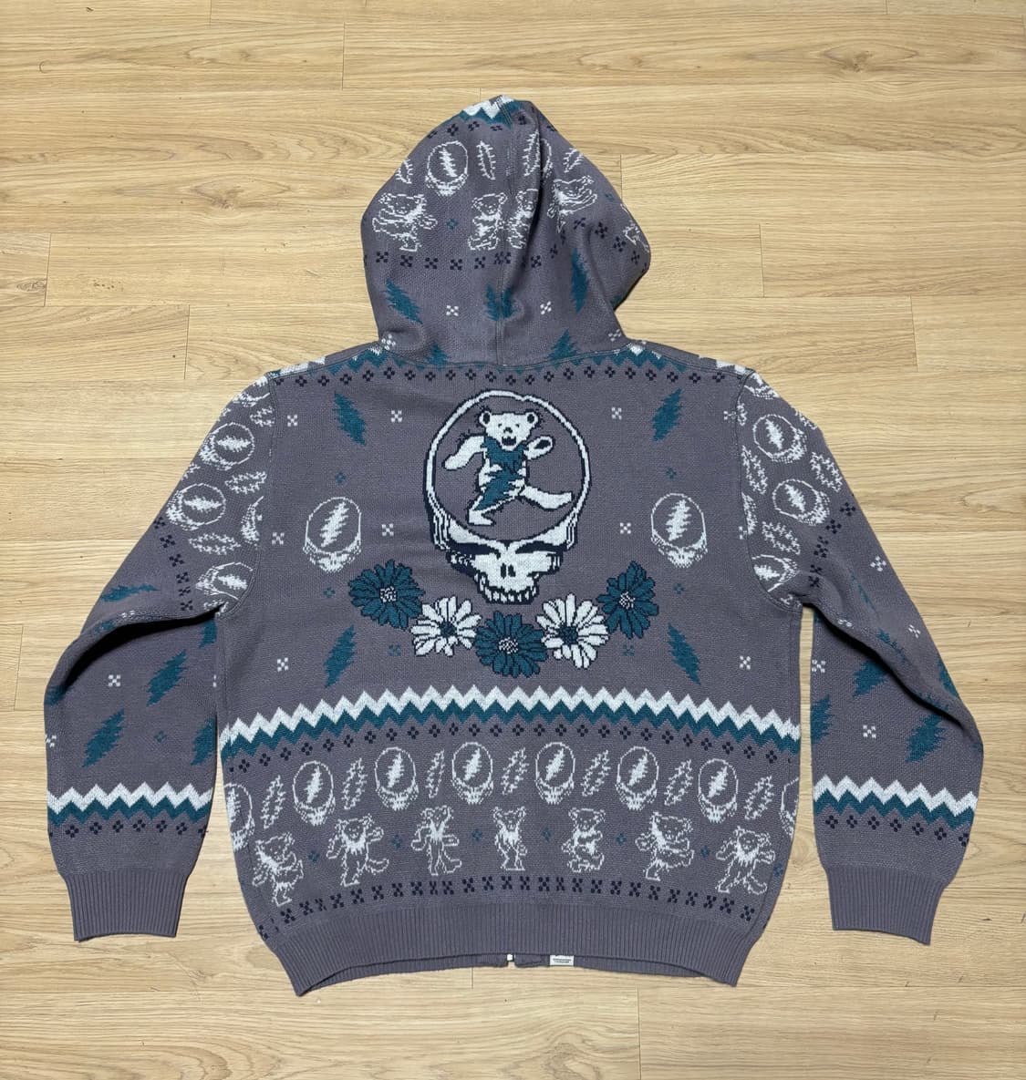 디스이즈네버댓X그레이트풀데드 니트 집업 라벤더 상품이미지5