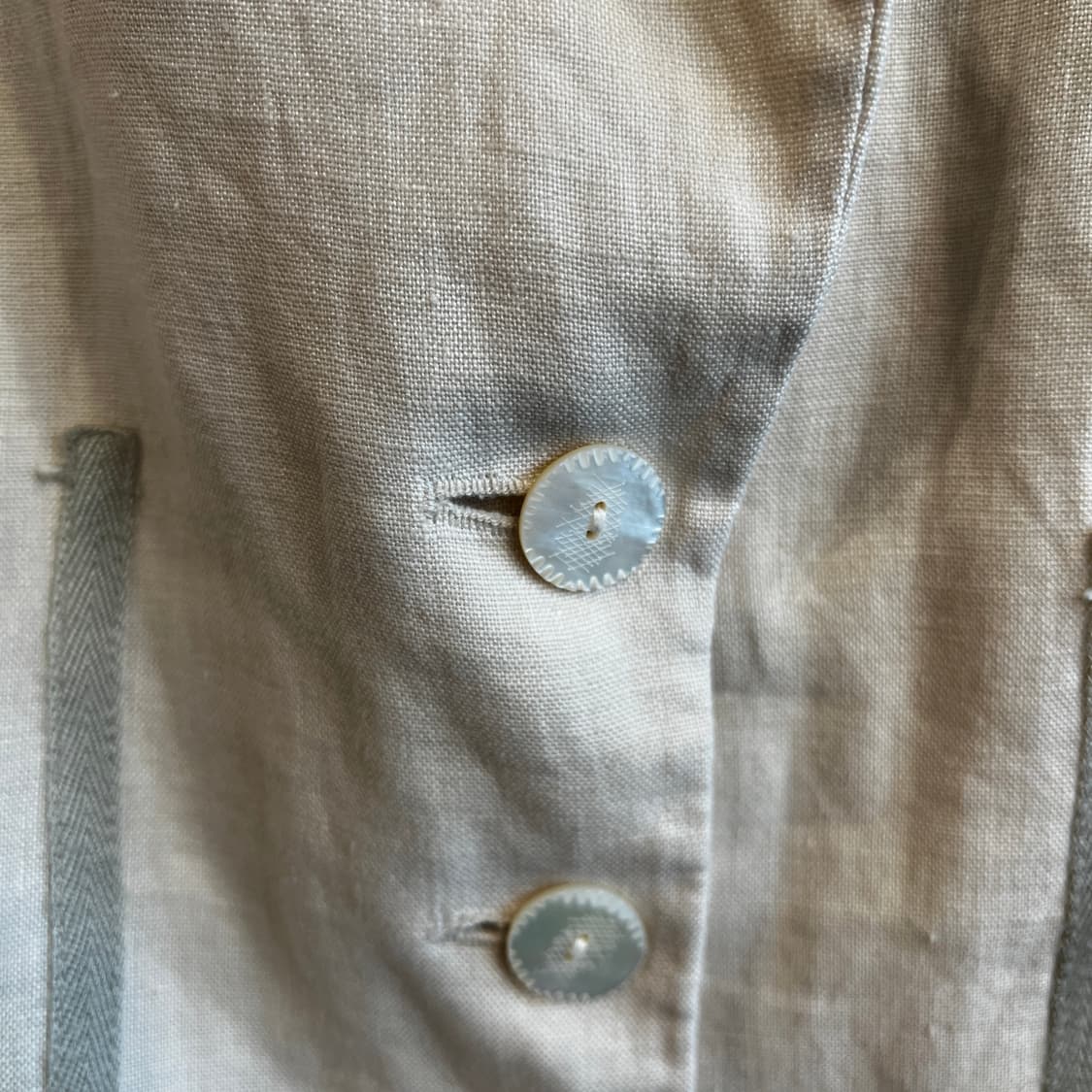 90s 겐조 오리엔탈 버드 자수 린넨 자켓 상품이미지9