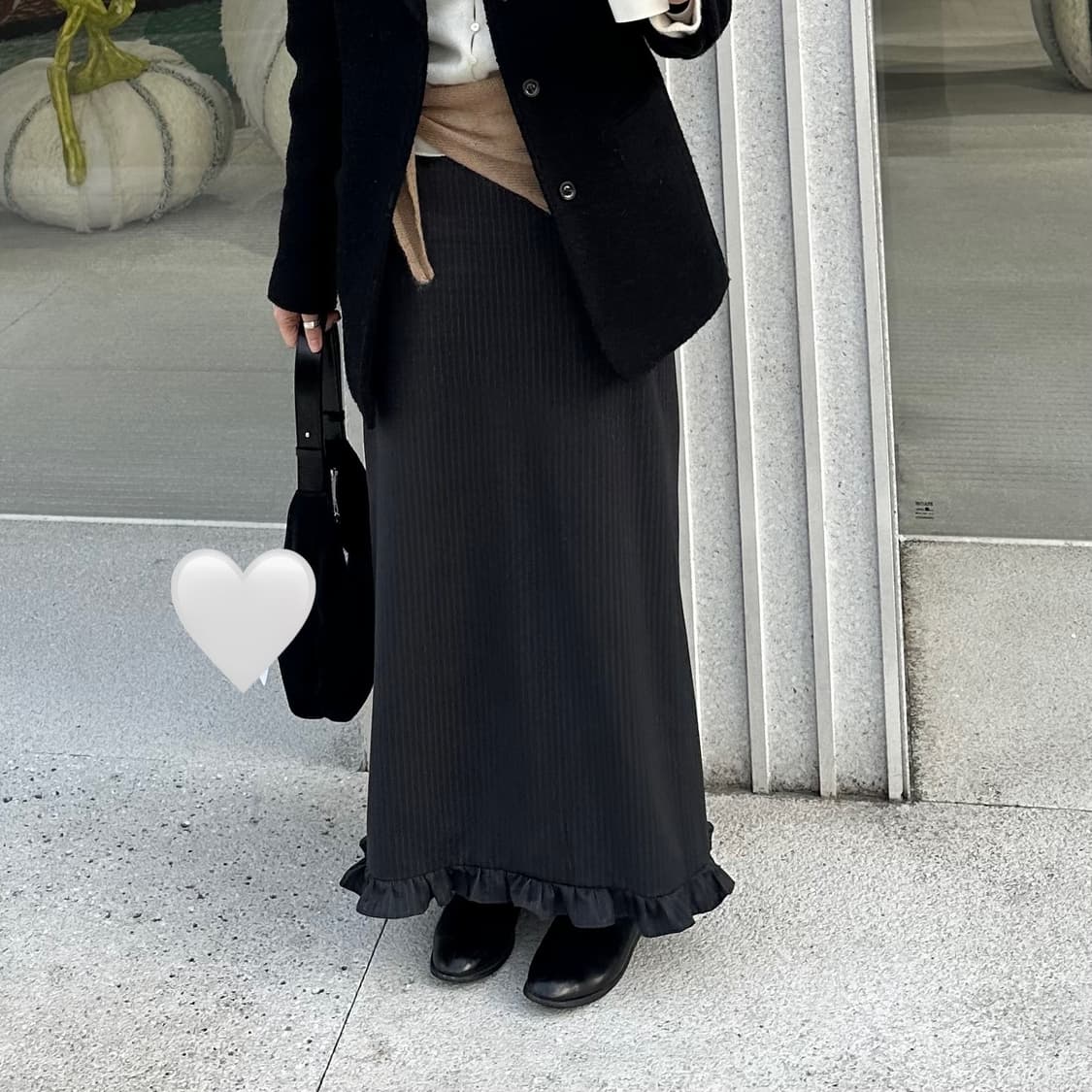 마조네 프릴 롱 스커트 (차콜블루) m사이즈 상품이미지4