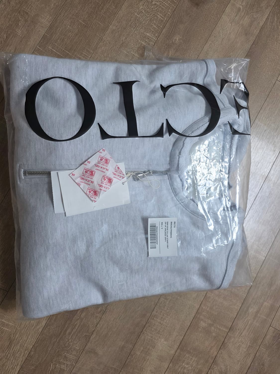 렉토 로우 엣지 카라 스탠드 하프집업 맨투맨 그레이 os 상품이미지6