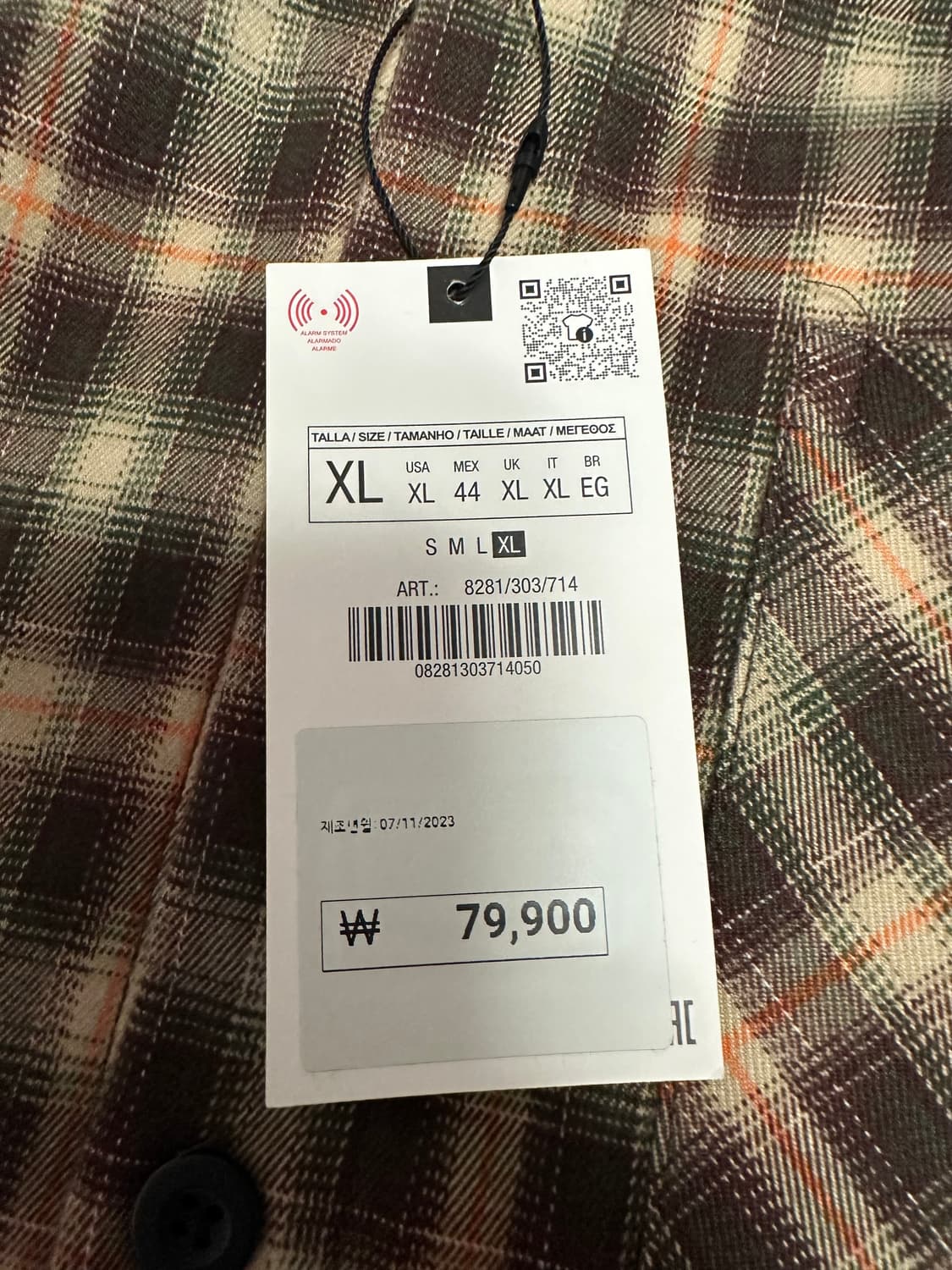 자라 체크셔츠 M 상품이미지4