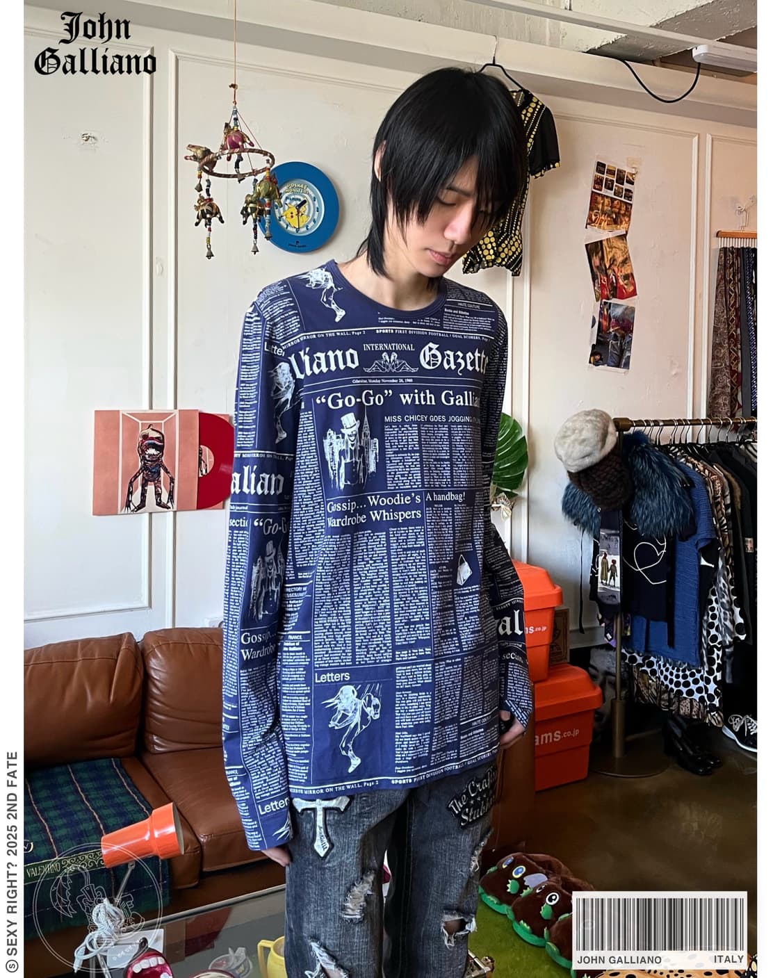 00s John Galliano Newspaper Long-Sleeve 상품이미지1