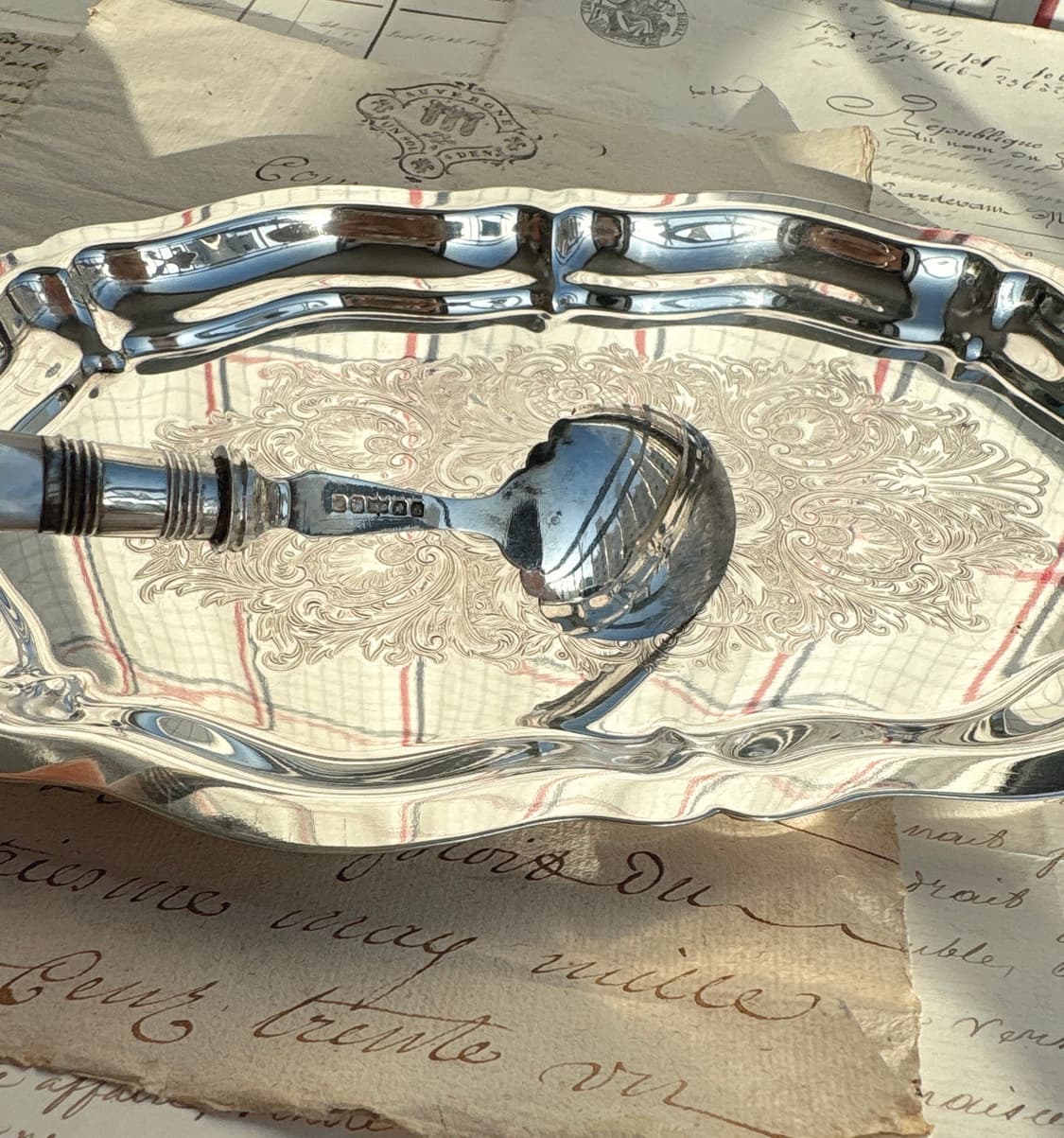 영국 앤틱 실버플레이트 마더오브펄 디저트스푼 상품이미지3