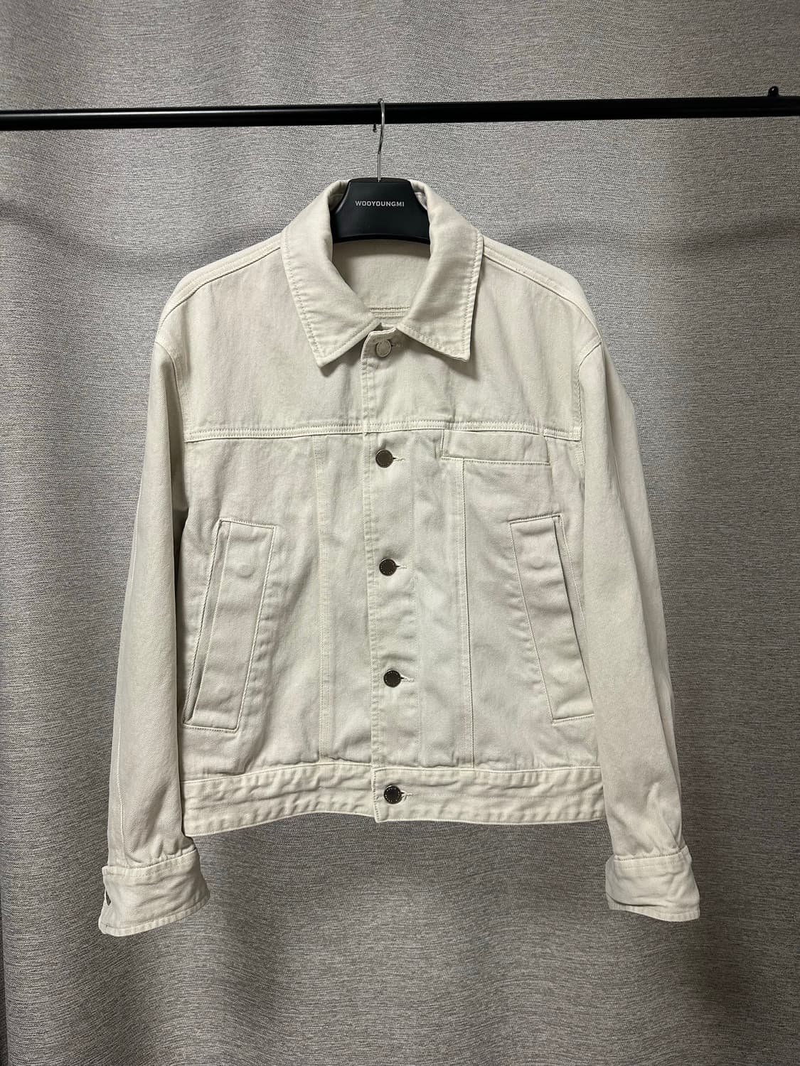 솔리드옴므 그레이다잉 트러커자켓 아이보리 (46)   상품이미지1