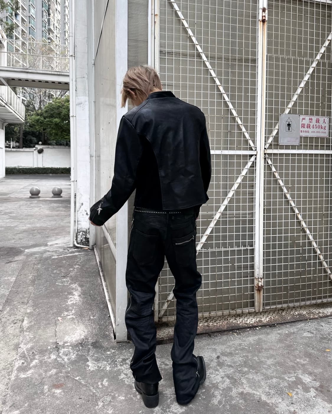 Napoleon Lace Detail Leather Jacket 상품이미지3