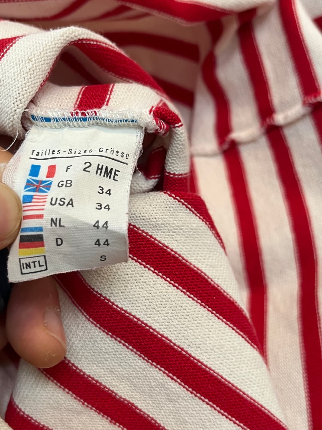 Saint James 레드 스트라이프 긴팔티 S 상품이미지10