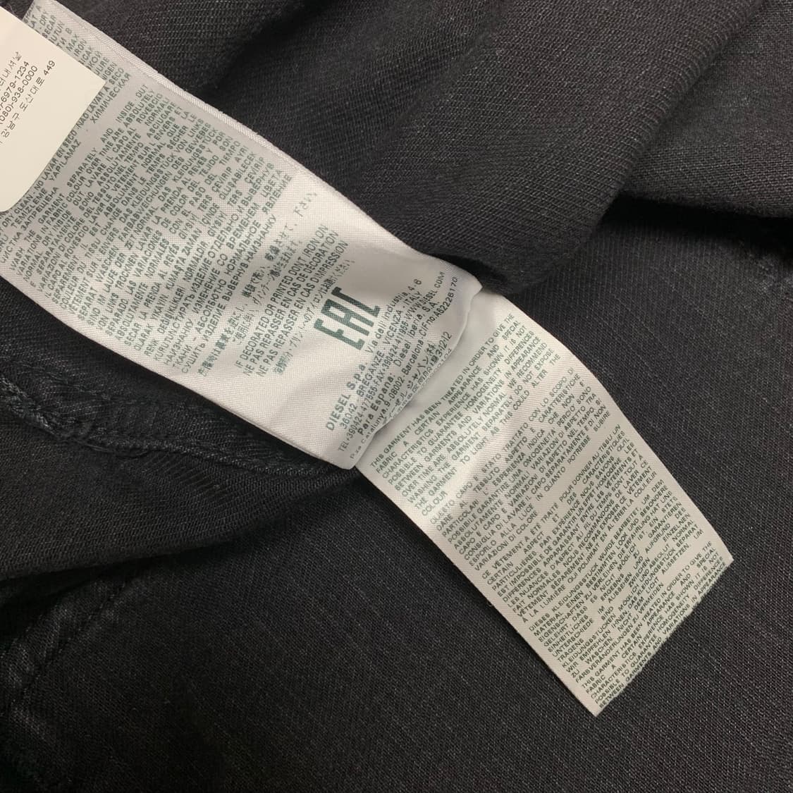 디젤 디스트레스드 오버사이즈 블랙 데님 셔츠 상품이미지9